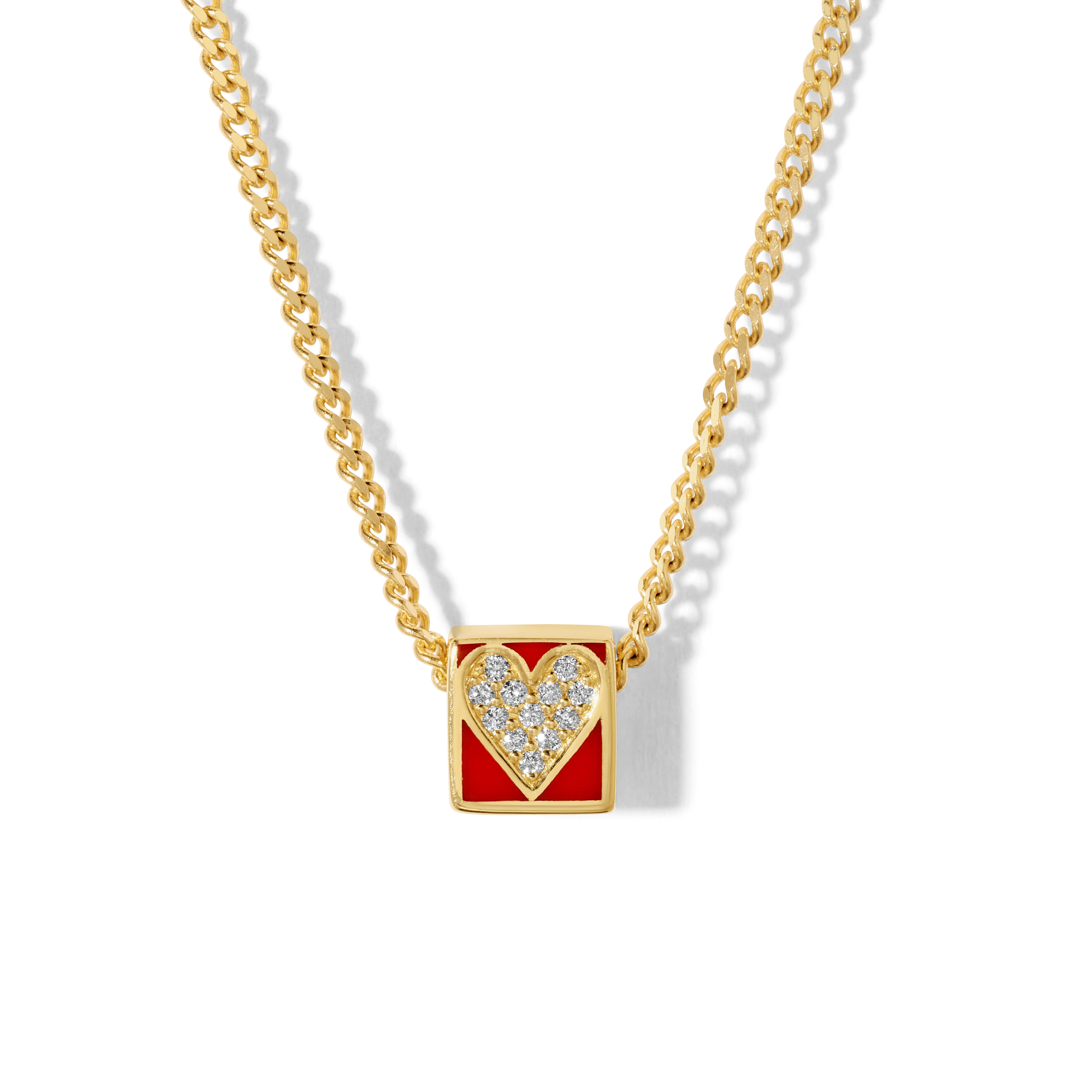 Unique Ceramic Pave Heart Necklace - Elegant Handmade Jewelry for Women, Perfect for Valentine's Day, Anniversary & Romantic Gifts