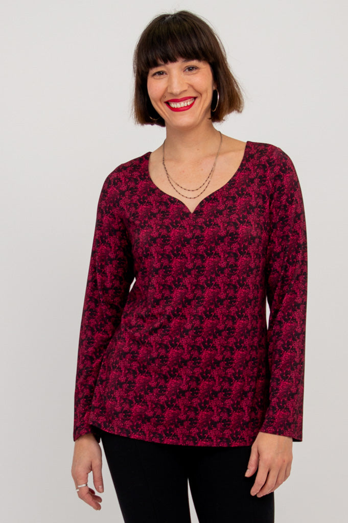 Annette Long Sleeve Top - Soft Bamboo Fabric, Elegant Bazar Style for Women - Perfect for Casual Wear, Office Outfits & Layering