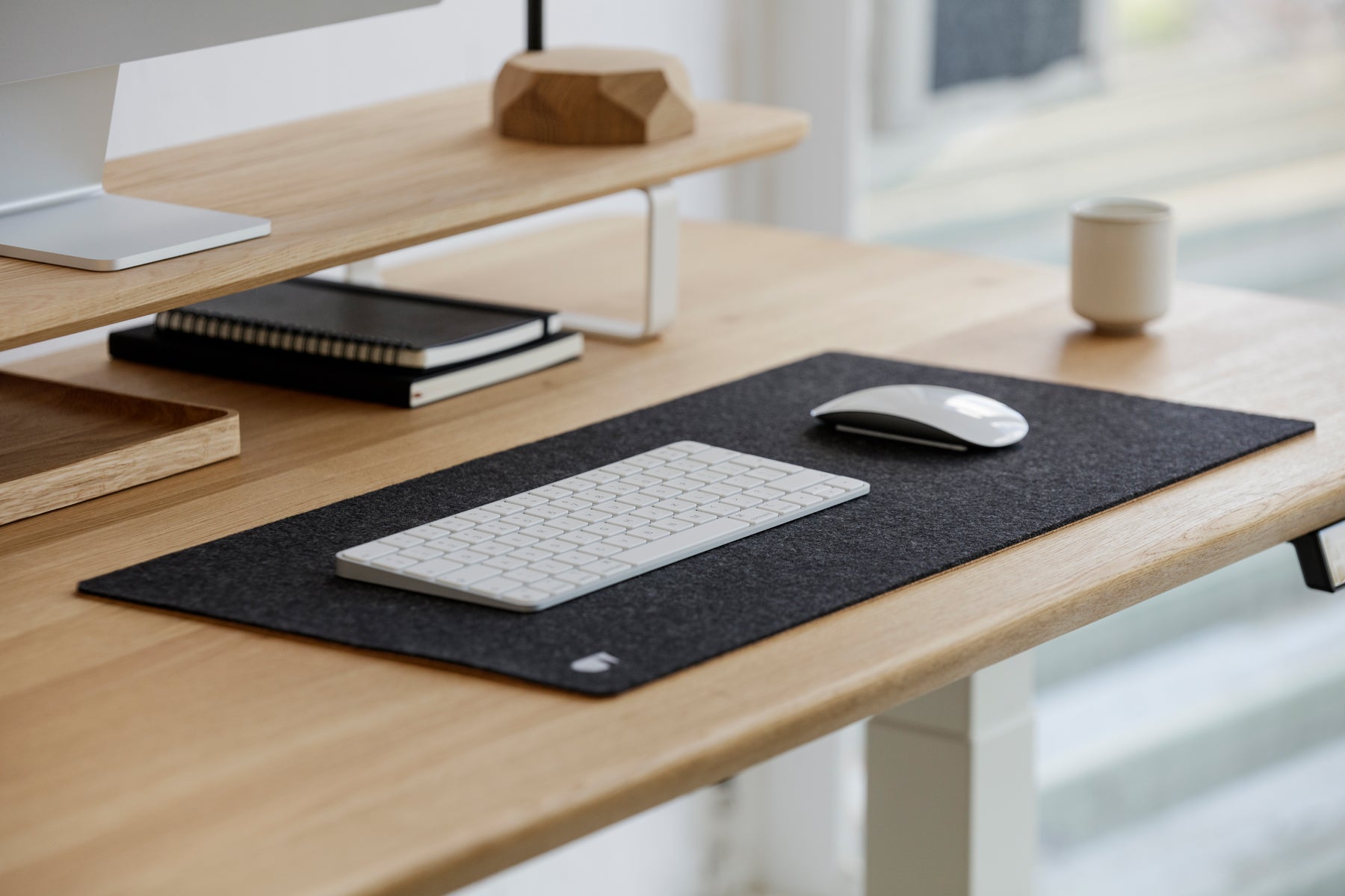 Premium Felt & Cork Desk Mat - Non-Slip, Eco-Friendly Office Accessory for Laptop, Keyboard & Mouse - Perfect for Home & Workspace Organization