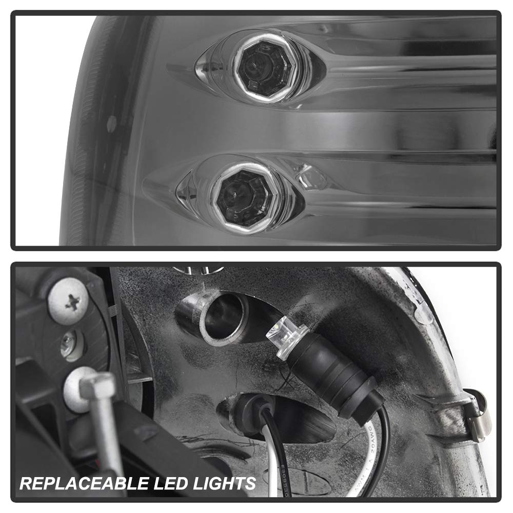 LED Halo Headlights for Chevy Silverado 1500 2500 (1999-2002) - Chrome/Smoked Lens - Durable Replacement Headlights for Night Driving & Off-Road Adventures