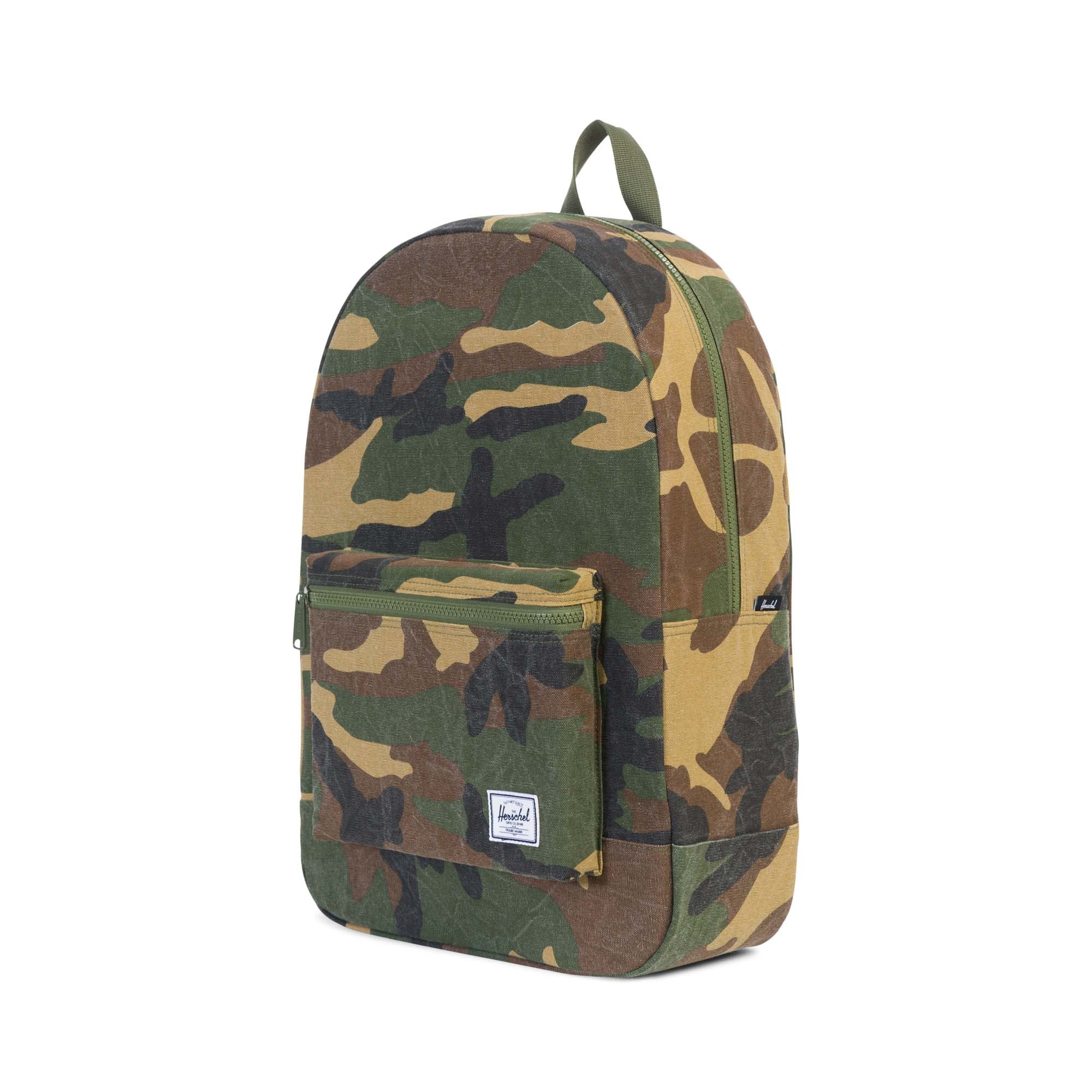 Herschel Cotton Casuals Collection Daypack Backpack - Woodland Camo Design for School, Travel & Outdoor Adventures