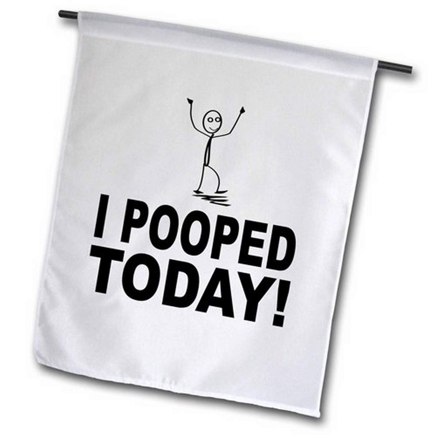 3dRose 'I Pooped Today' Funny Garden Flag - 18 x 27 Inches Outdoor Decorative Flag for Yard, Lawn & Garden Decor | Humorous Gift for Dog Lovers & Pet Owners