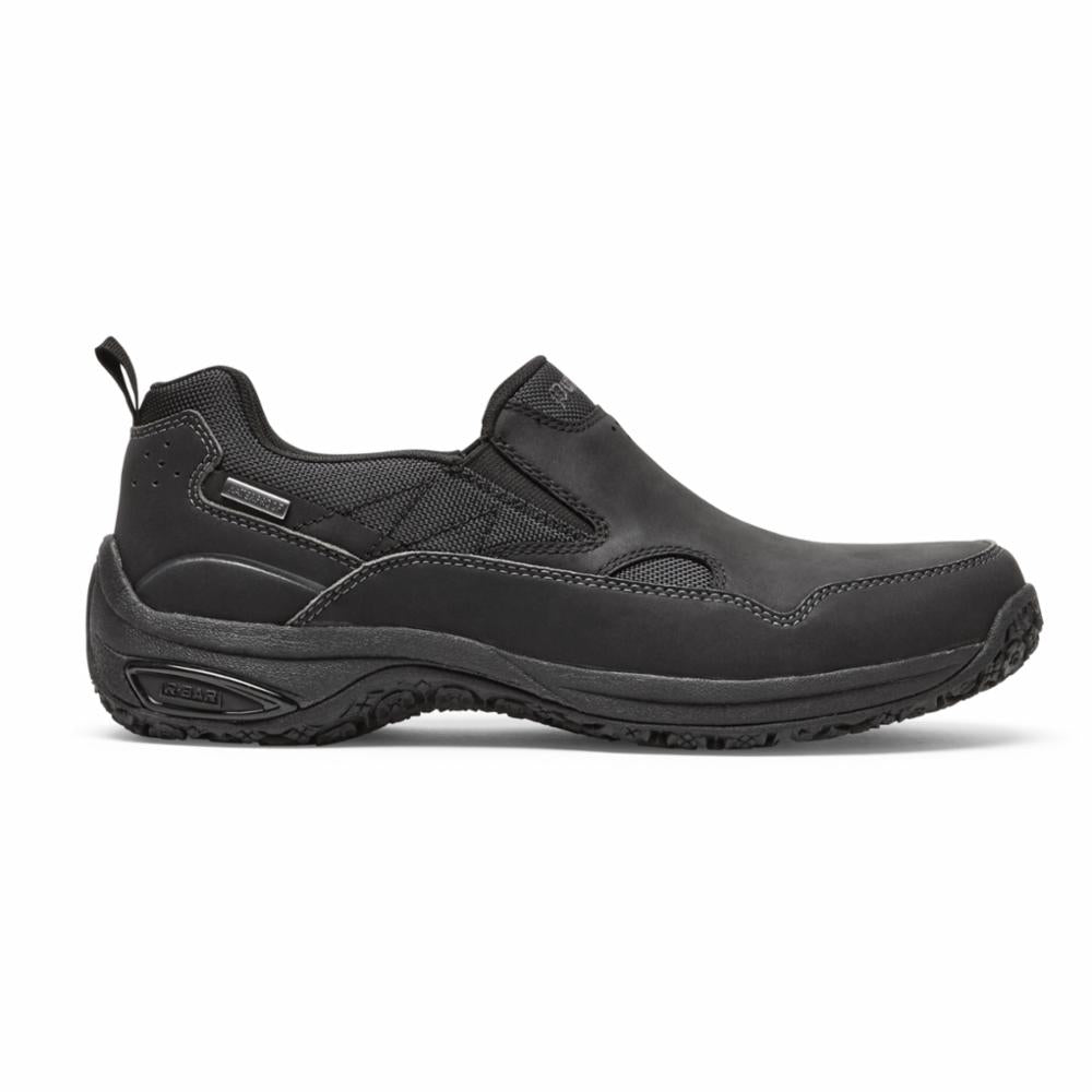Dunham Men's Cloud Plus Slip-On Loafers - Comfortable Casual Shoes for Walking & Travel - Black (Ludlow Style) - Perfect for Work, Office & Everyday Wear