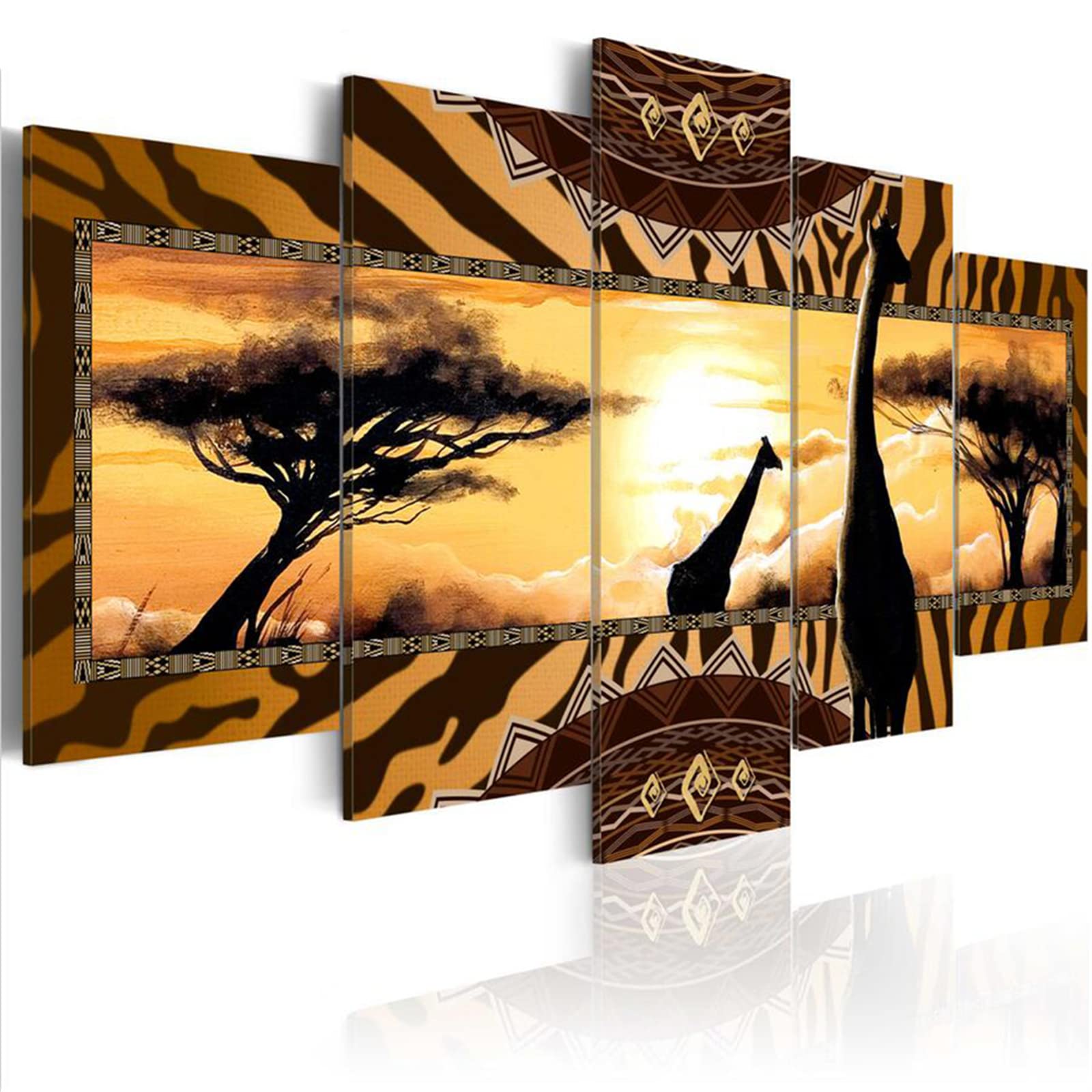 5 Sets Diamond Painting Kits for Adults - Desert Giraffe Full Drill DIY Diamond Art Embroidery Cross Stitch Canvas Craft Kit for Home Decor, Wall Art, Bedroom Decoration & Gift Giving | Relaxing Hobby, Stress Relief Activity, Creative Home Improvement Project