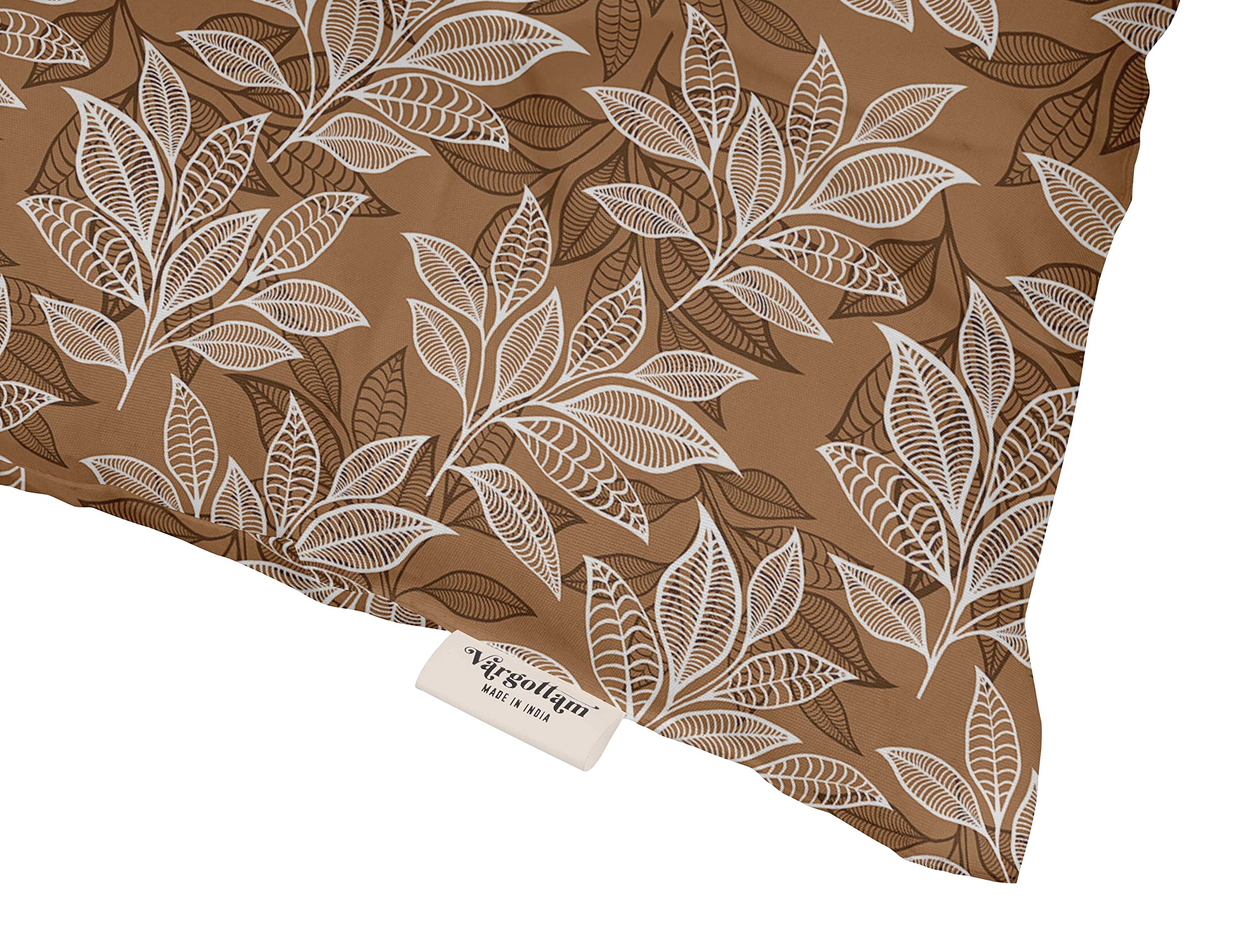 Premium Water-Resistant Indoor/Outdoor Tufted Square Patio Cushion Set of 2 - 19-inch Brown Printed Seat Cushions for Patio Furniture | Christmas Feather Design | Perfect for Garden, Deck, Poolside & Outdoor Lounge