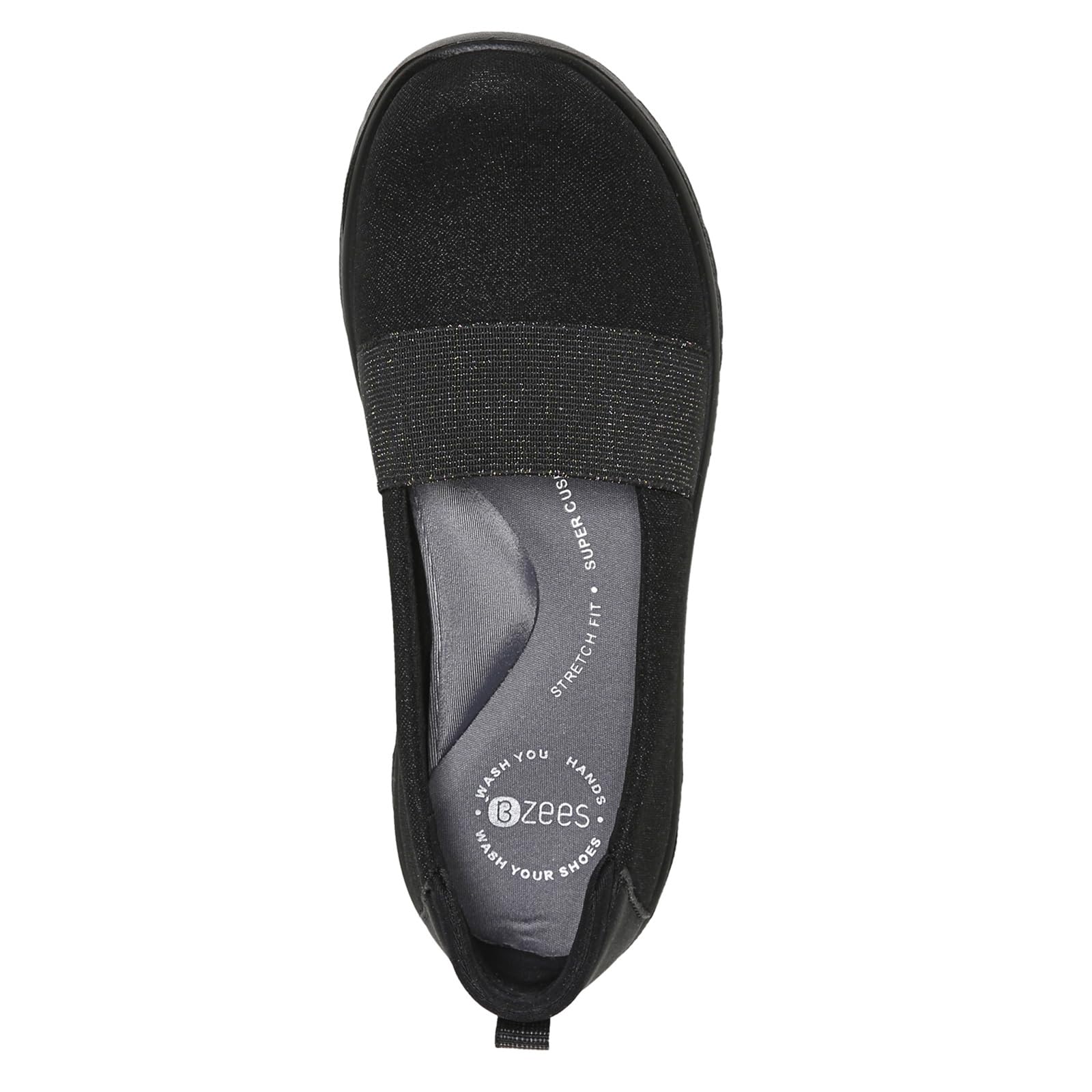 BZees Women's Gracie Slip-On Comfortable Walking Shoes - Black Size 5 M - Perfect for Casual Wear, Travel & Everyday Comfort