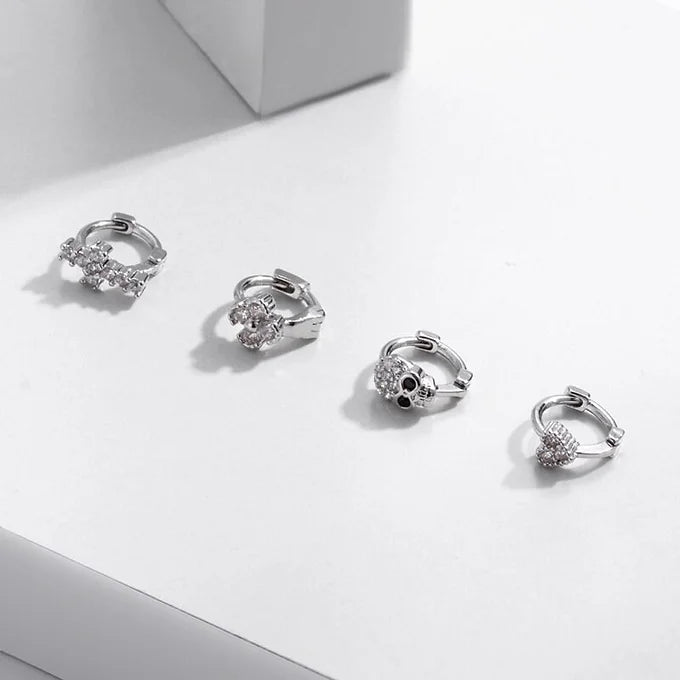 Titanium Cartilage Cross Huggie Earrings for Women - Minimalist Hoop Earrings for Helix, Tragus, or Lobe Piercing | Hypoallergenic & Lightweight for Daily Wear
