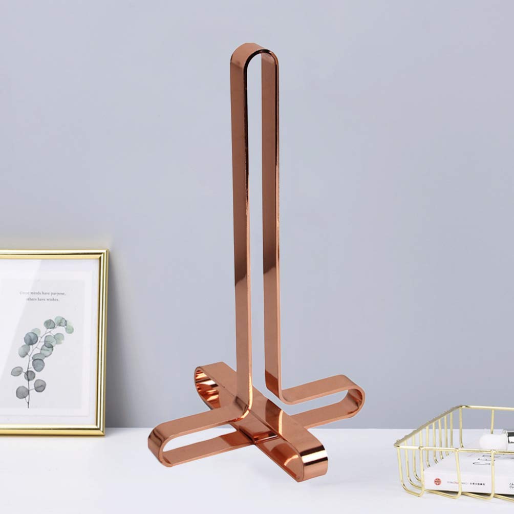 Rose Gold Paper Towel Holder & Dispenser - Sturdy Kitchen, Bathroom, Hotel Towel Stand for Home & Commercial Use | Elegant Storage Solution for Paper Towels & Toilet Paper Rolls