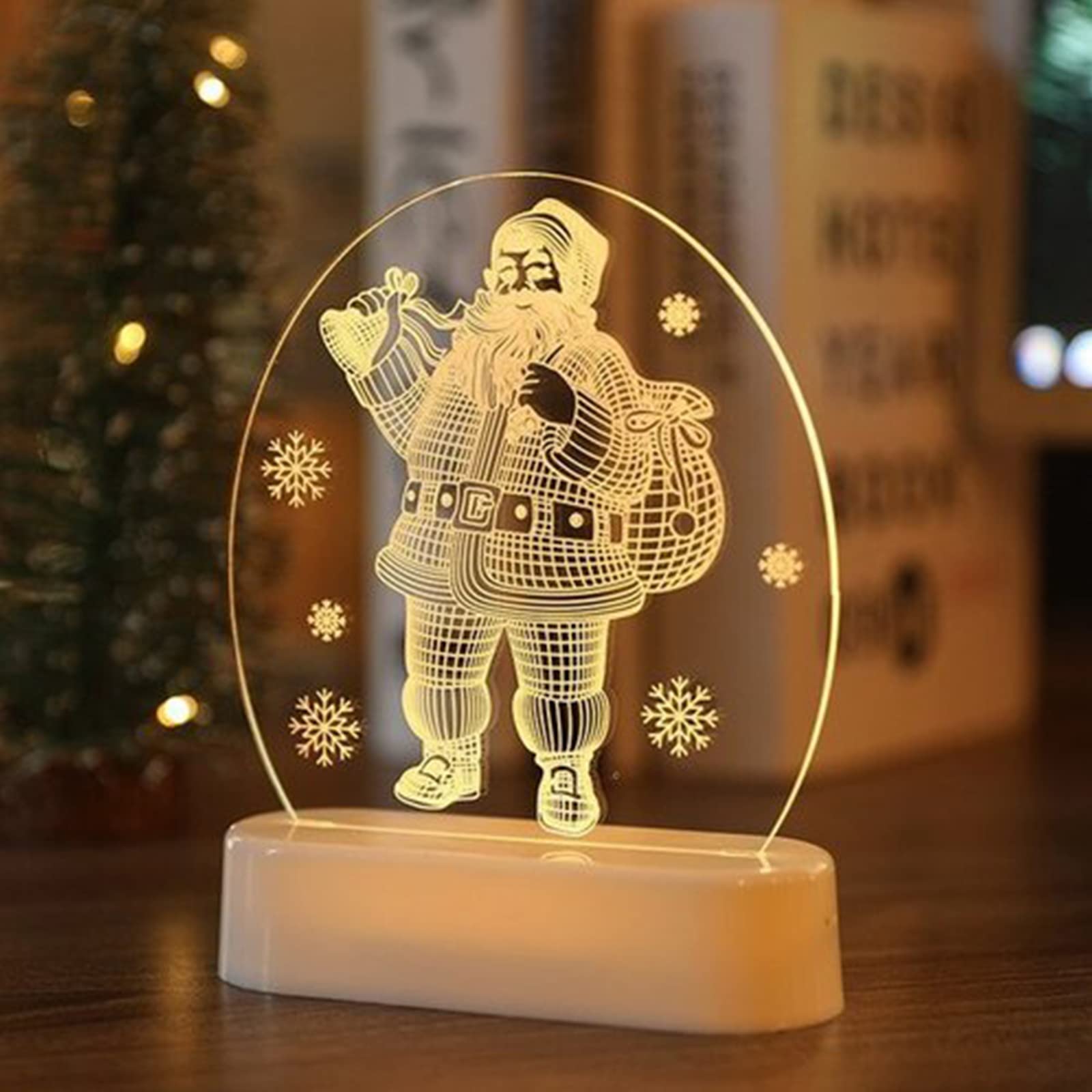 2022 Christmas Decor Night Lights - Santa Claus & Snowman LED String Lights for Bedroom, Home, Tree Decorations | Warm White Holiday Lighting for Indoor & Outdoor Use | Perfect for Christmas Parties, Gifts & Festive Atmosphere