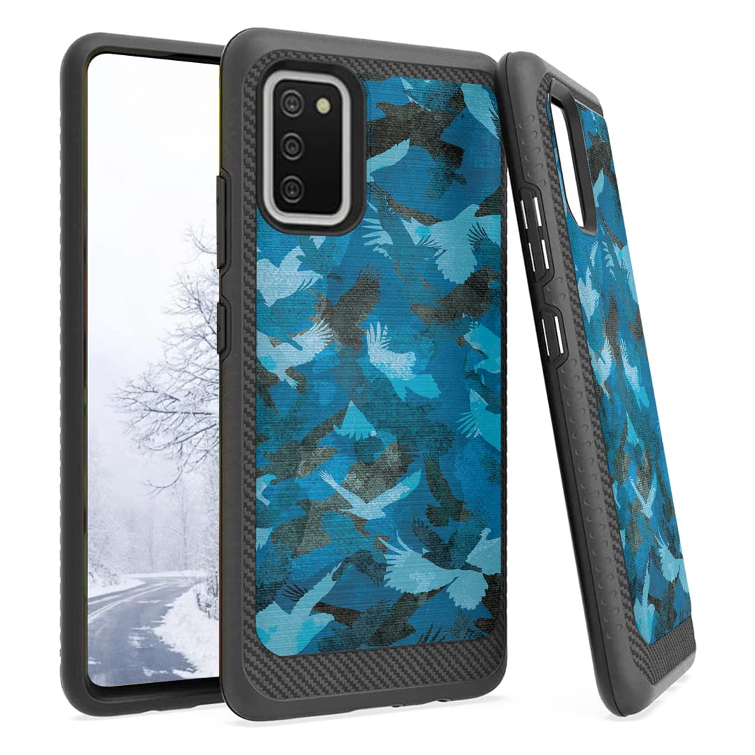 Heavy Duty Carbon Fiber Case for Samsung Galaxy A02s - Camo Design for Outdoor Protection