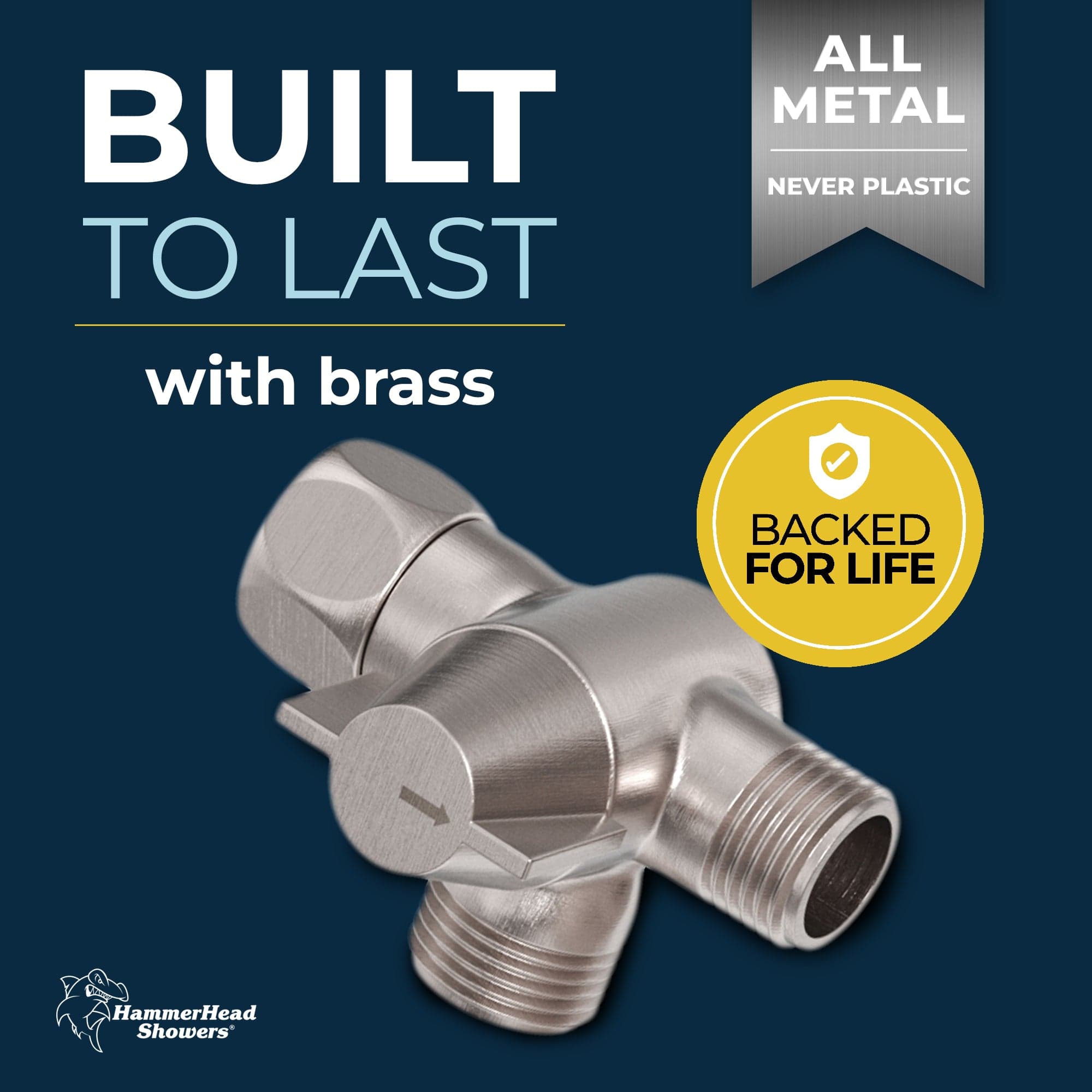 Premium All-Metal 3-Way Shower Arm Diverter Valve for Dual Shower Heads - Perfect for Bathroom Renovation & Spa-Like Shower Experience