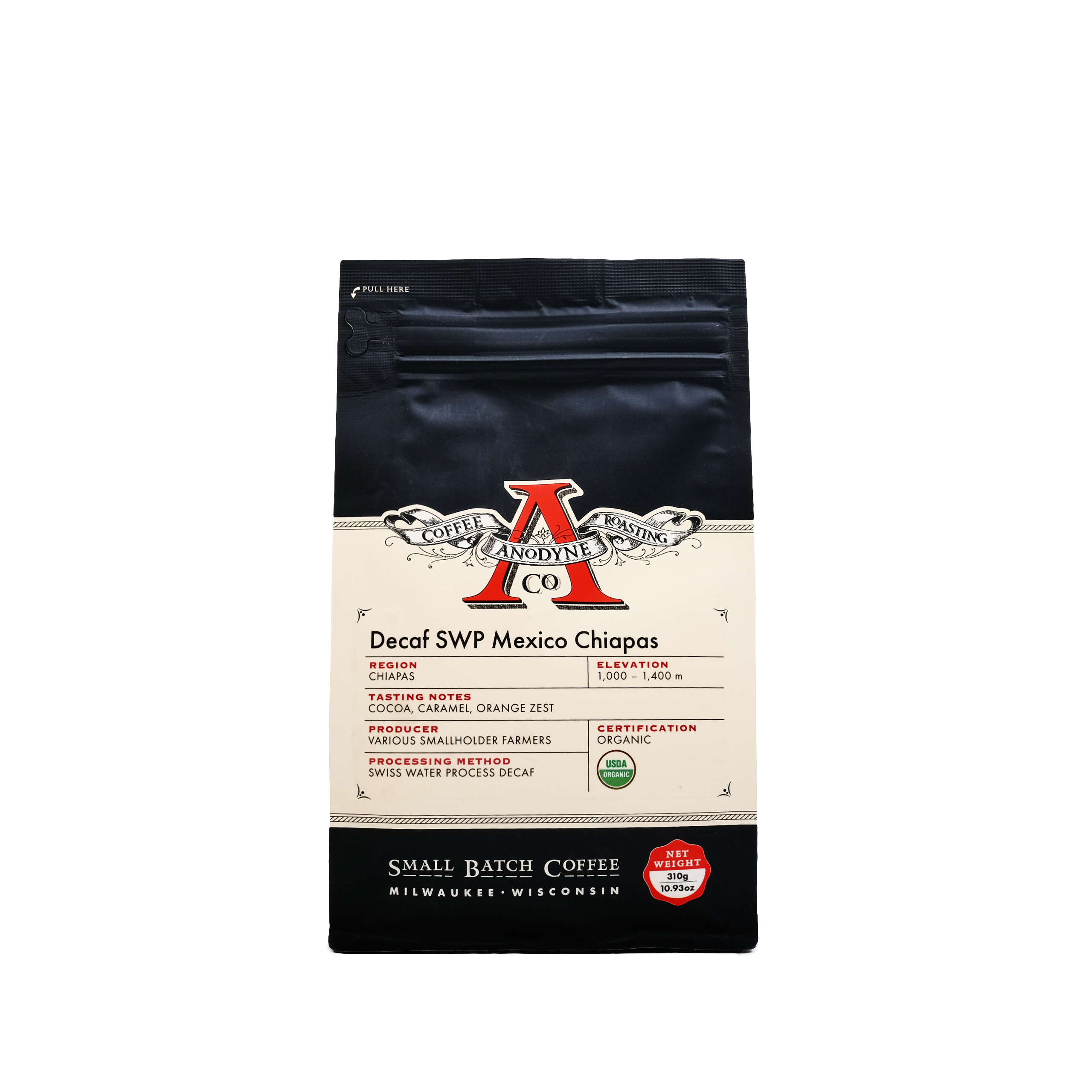 Organic Decaf SWP Mexico Chiapas Coffee Beans - Swiss Water Process, Medium Roast, Whole Bean for French Press & Drip Coffee Makers - Perfect for Home Brewing & Office Use