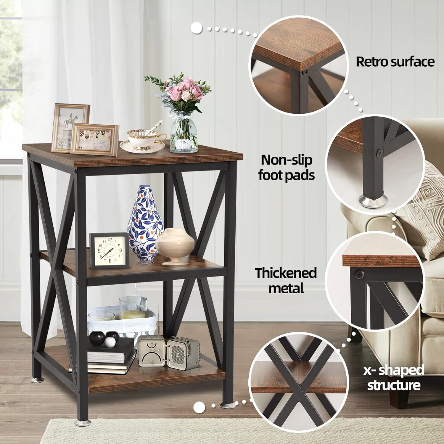 Modern Farmhouse Side Tables Set of 2 - 16