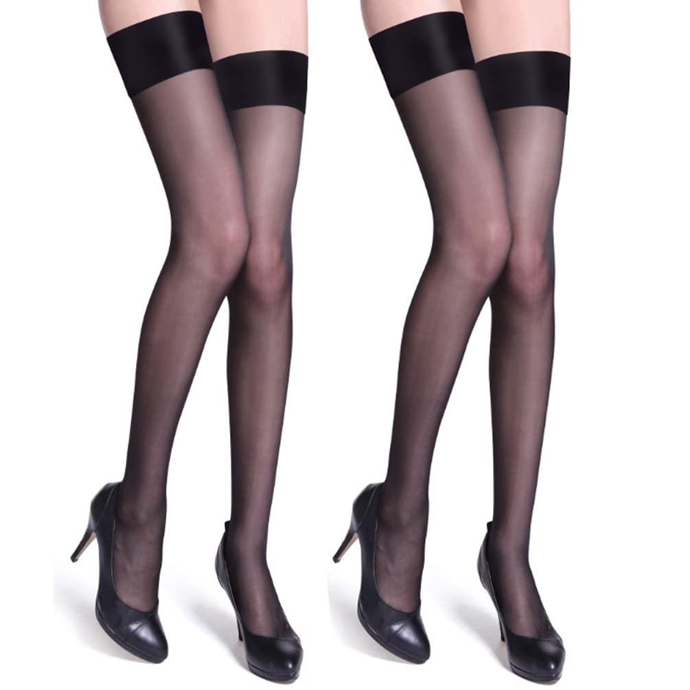 Sexy Black Wide Lace Thigh High Stockings for Women - Soft Garter Belt Pantyhose for Party, Cosplay & Romantic Occasions
