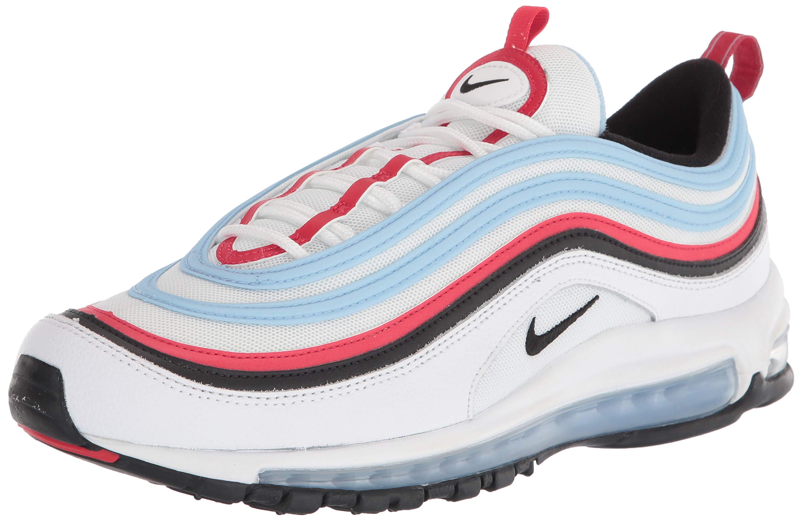 Nike Air Max 97 Men's Running Shoes - White/Black/Red/Blue (CW6986-100) | Comfortable Cushioned Sneakers for Jogging, Gym & Casual Wear