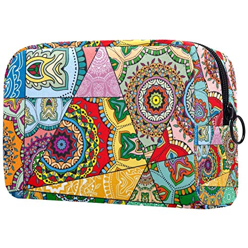 Mandala Makeup Bag for Women - Travel Cosmetic Organizer & Toiletry Pouch for Daily Use
