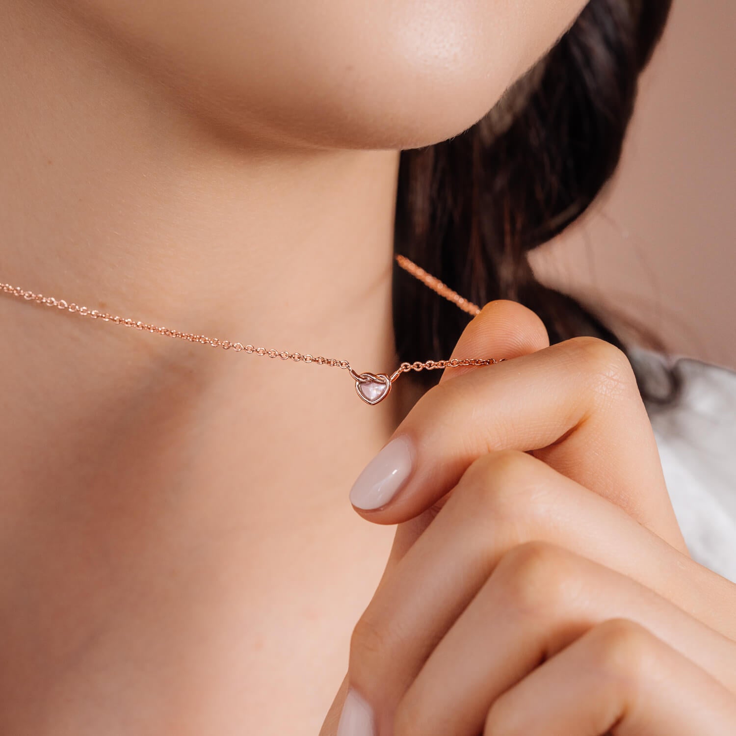 Rose Gold Paulette Necklace for Women - Elegant Layering Necklace, Dainty Gold Plated Chain Jewelry Gift for Her - Perfect for Valentine's Day, Anniversary & Date Night