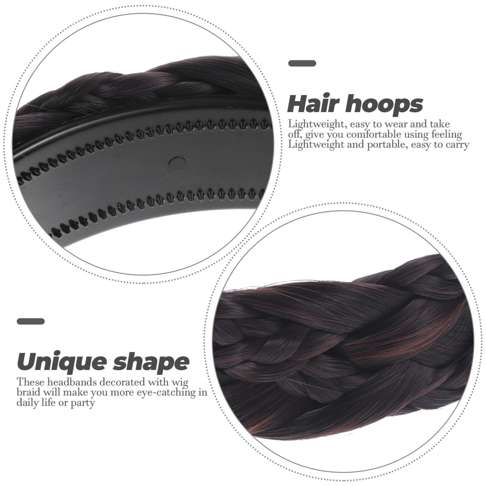 Minkissy Braided Headbands for Women & Girls - Wide Plaited Hair Bands with Teeth for Women, Teens & Kids - Perfect for School, Sports, Work & Fashion Accessories
