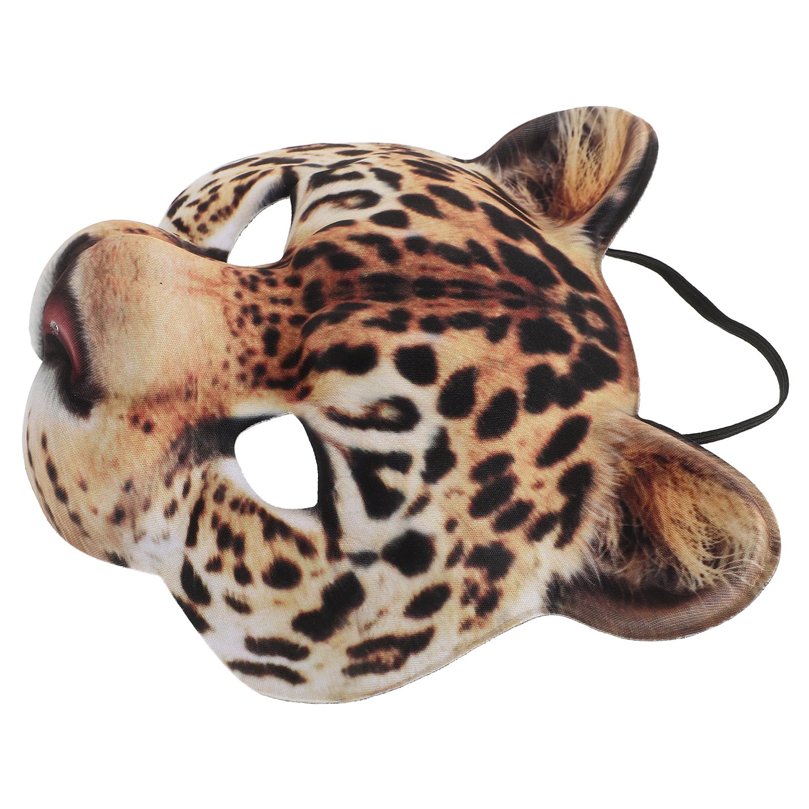 Leopard Half Face Mask for Halloween & Cosplay - Animal Mardi Gras Kabuki Cat