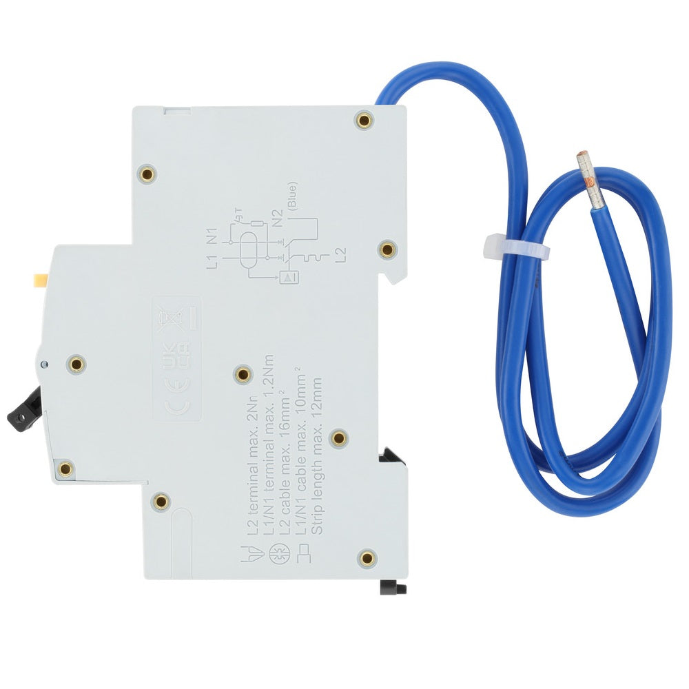 BG Fortress Type A Double Pole C Curve 40A RCBO Circuit Breaker - Ideal for Home Electrical Safety and Industrial Power Protection