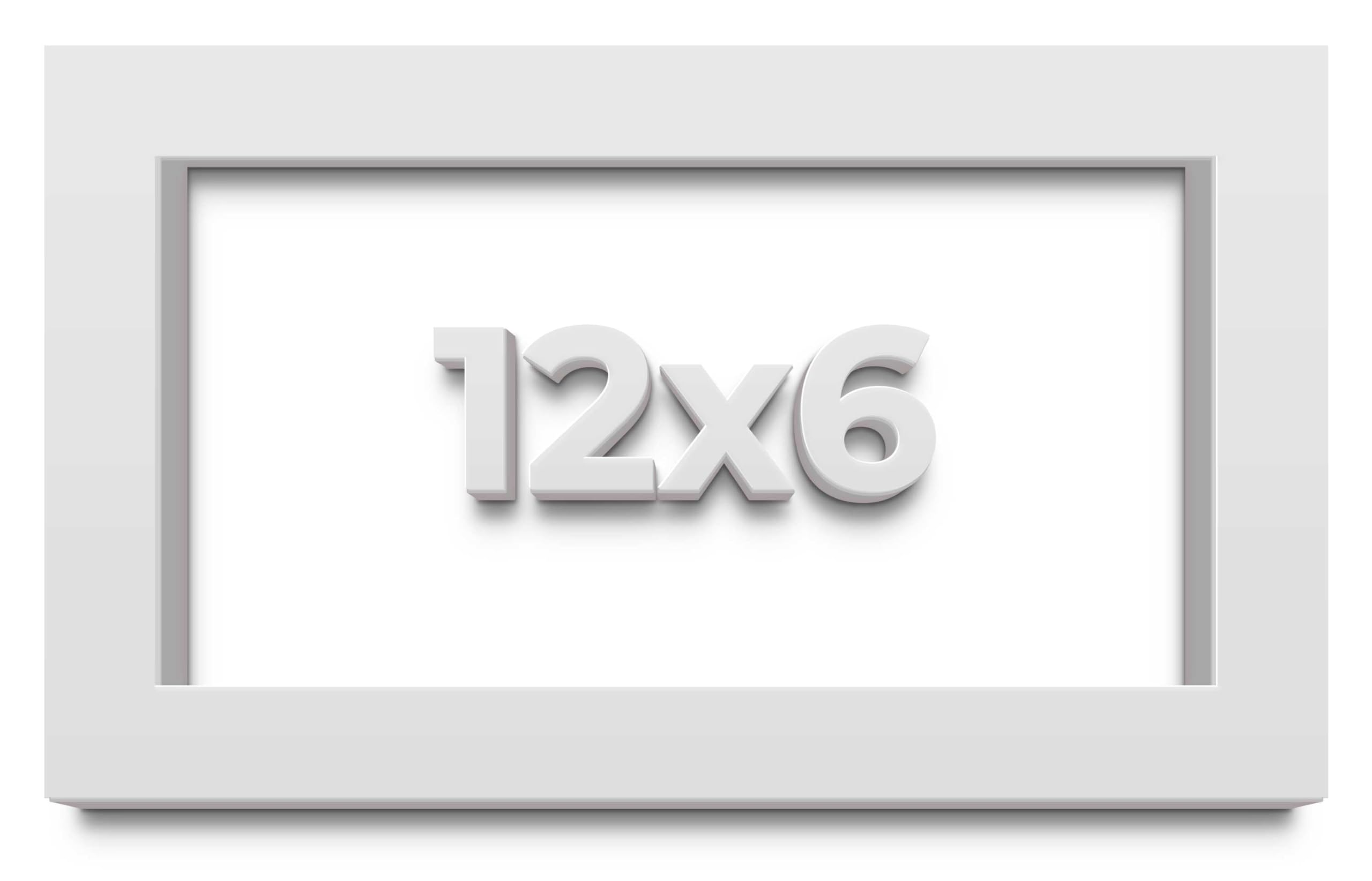 12x6 Inch White Shadow Box Display Frame - 2 Inch Deep Rabbet, 1.25 Inch Wide Moulding with Shatterproof Acrylic Glass & Foam Backing - Perfect for Memorabilia, Jewelry Display, and Wall Decor