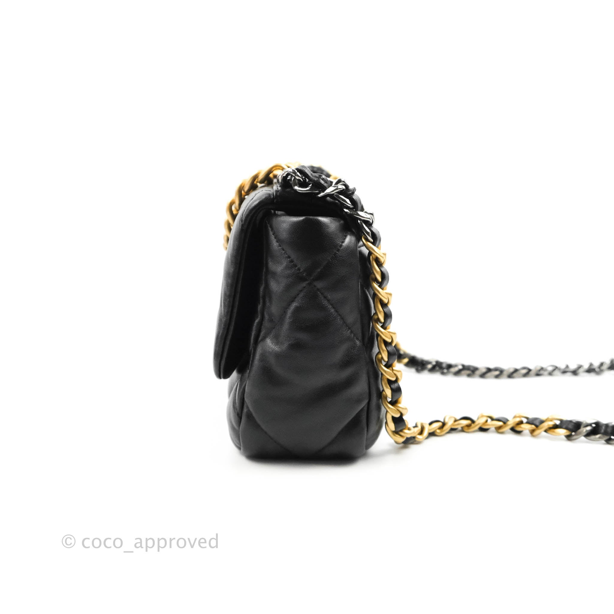 Chanel 19 Small Handbag Black Lambskin Leather Mixed Hardware 21K Collection - Luxury Crossbody Bag for Women, Perfect for Evening Parties & Date Nights
