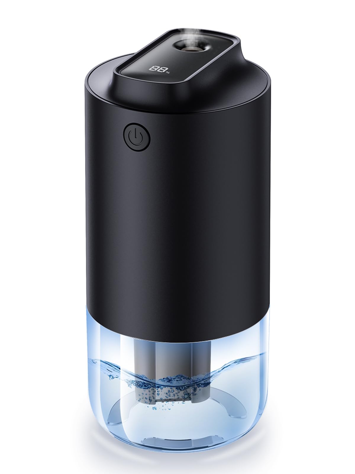 Guirock Portable Mini Humidifier - 250ml Small Cool Mist Humidifier with Auto-Purification & Auto On/Off - Built-in Battery & 2 Mist Modes - Perfect for Car, Baby Bedroom, Travel, Office & Desktop Use - Black