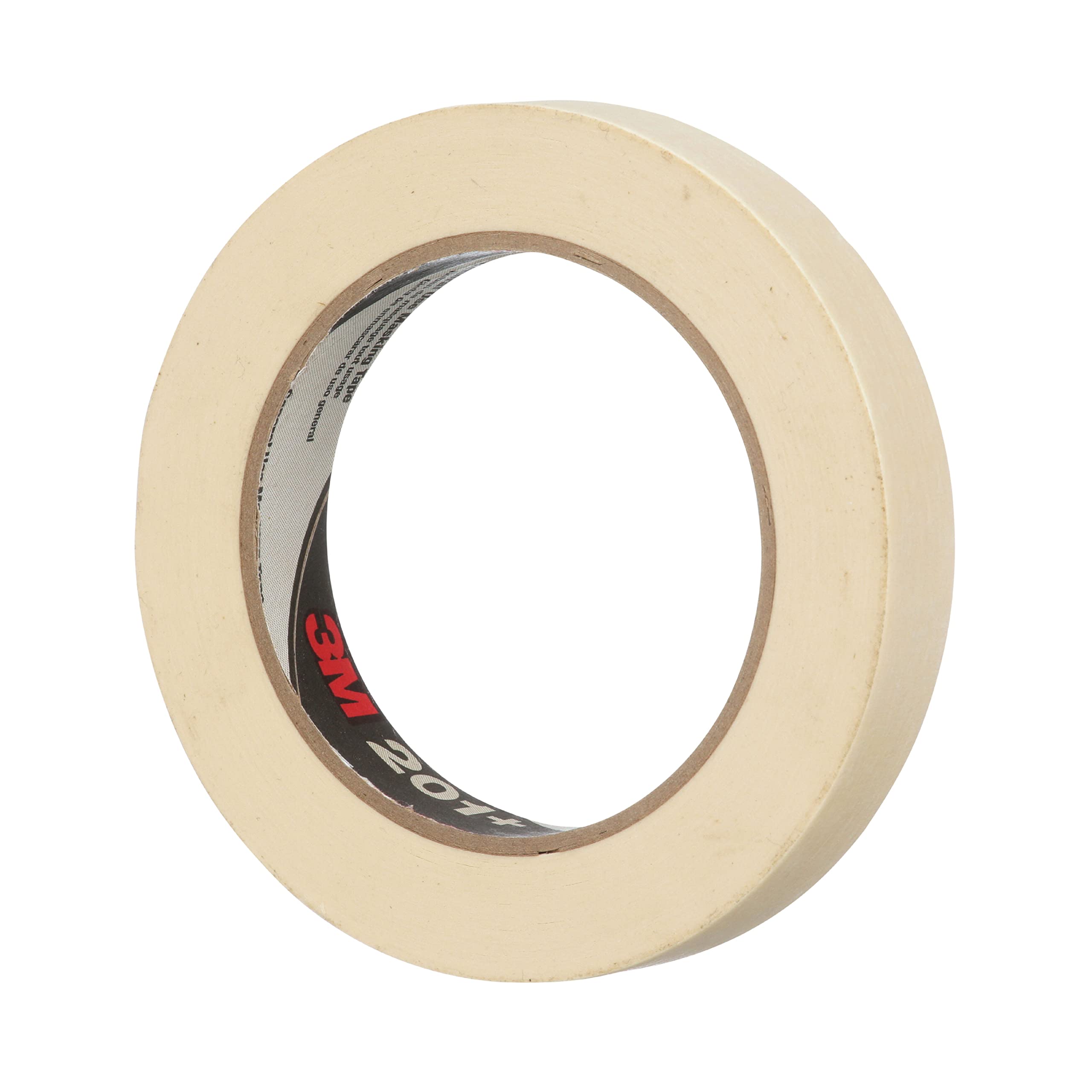 3M General Use Masking Tape 201+ - 18mm x 55m, Low Unwind, Clean Removal, Easy Tear, Crepe Paper Tape for Painting, DIY Projects, Home Repairs & Crafts - 48 Rolls/Case, Tan Color, 4.4 mil Thickness