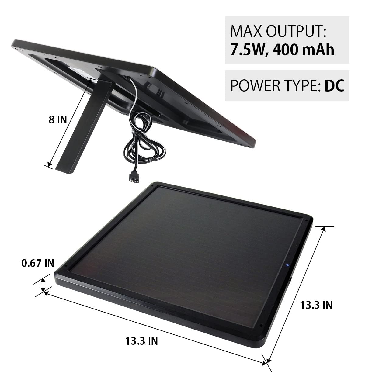 Koolatron 12V Solar Trickle Charger - 6W 415mAh Portable Battery Maintainer for Cars, Boats, RVs & Outdoor Adventures - Ideal for Camping, Road Trips & Off-Grid Power