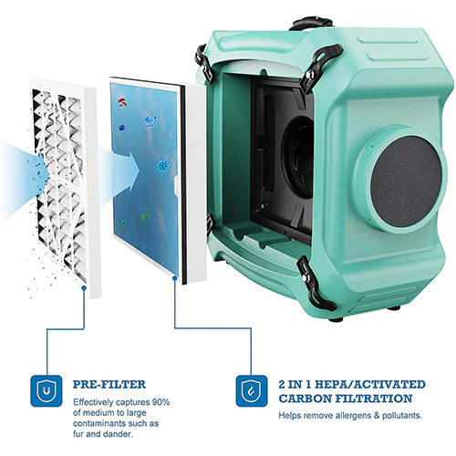 AlorAir PureAiro HEPA Max 770 Air Scrubber with True HEPA Filtration - Professional Air Purifier for Mold Removal, Dust & Allergens - Ideal for Home, Office & Workshop Air Cleaning