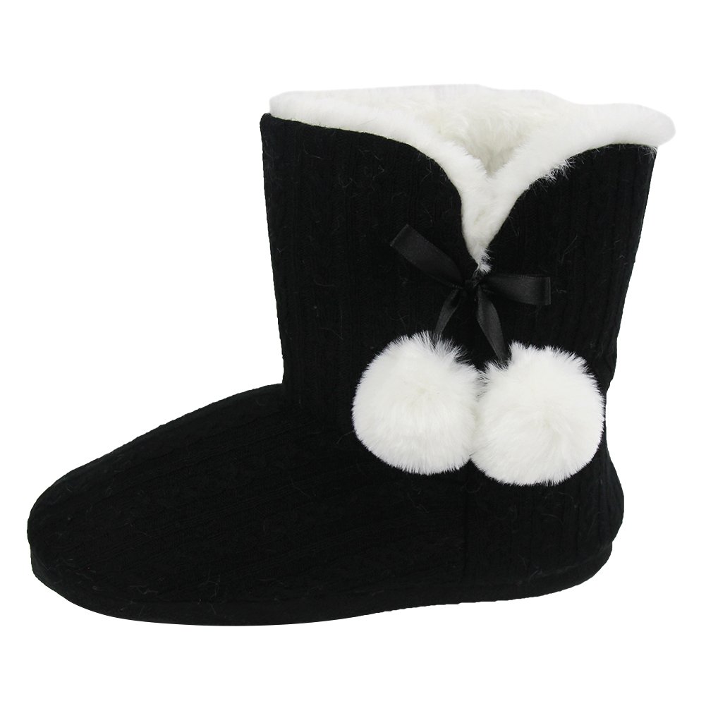 Women's Soft Fleece Plush Warm Indoor House Slippers Boots - Cozy Winter Home Shoes for Relaxing, Lounging & Comfort