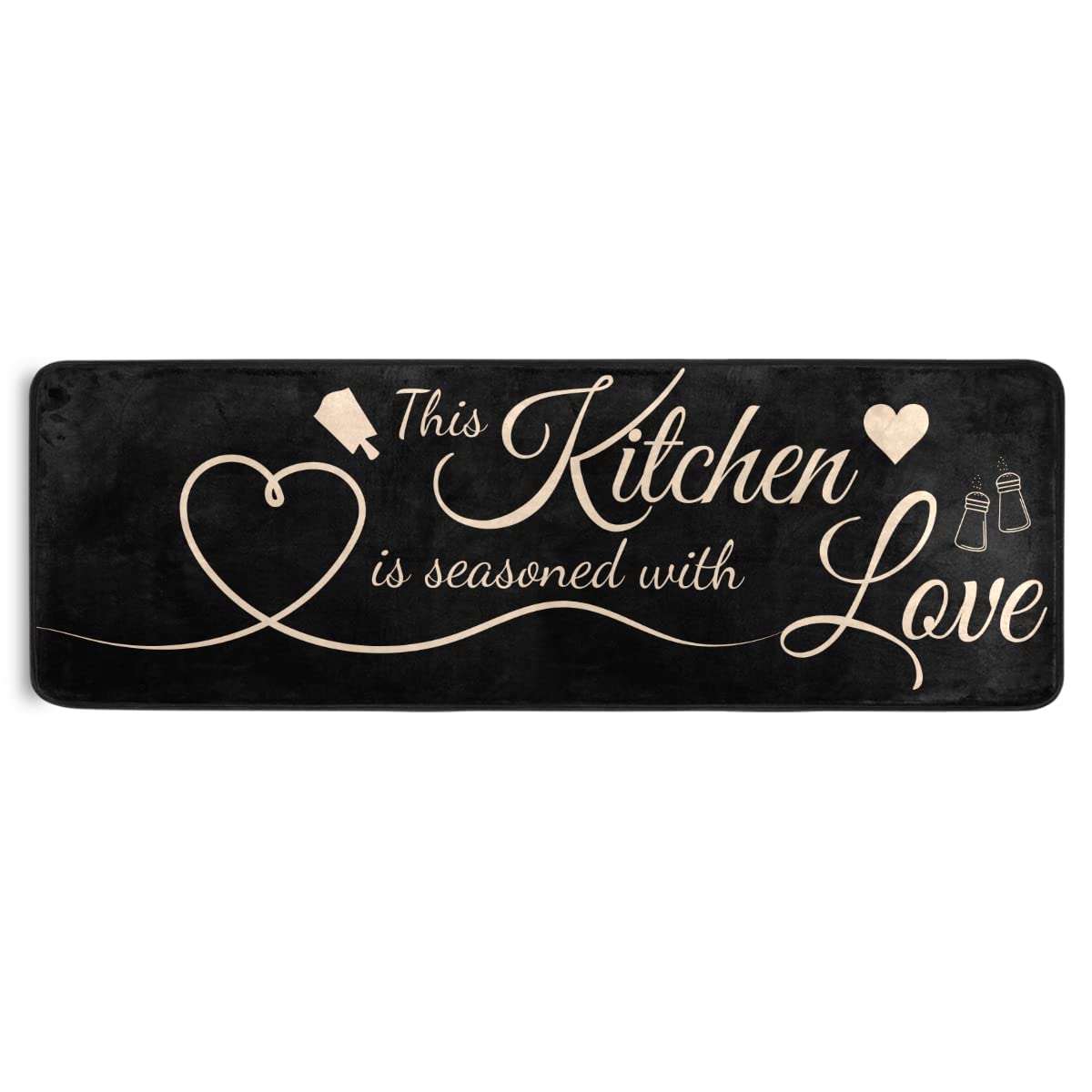 Farmhouse Kitchen Mat Non-Slip - Large 72x24 Inch Super Absorbent Rubber Backing Area Runner - Perfect for Farmhouse, Rustic & Country Style Kitchens (Seasoned with Love Design)