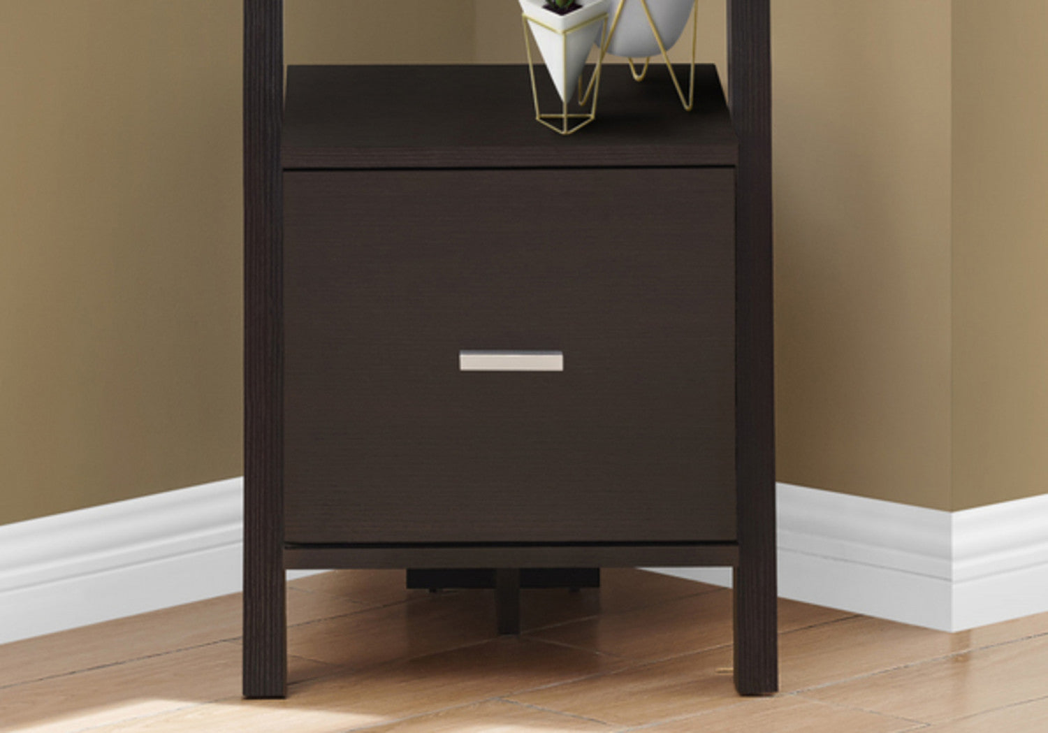 Modern Espresso Wood Bookcase - Stylish Storage Shelf for Home Office, Living Room & Bedroom - Perfect for Organizing Books, Decor & Essentials