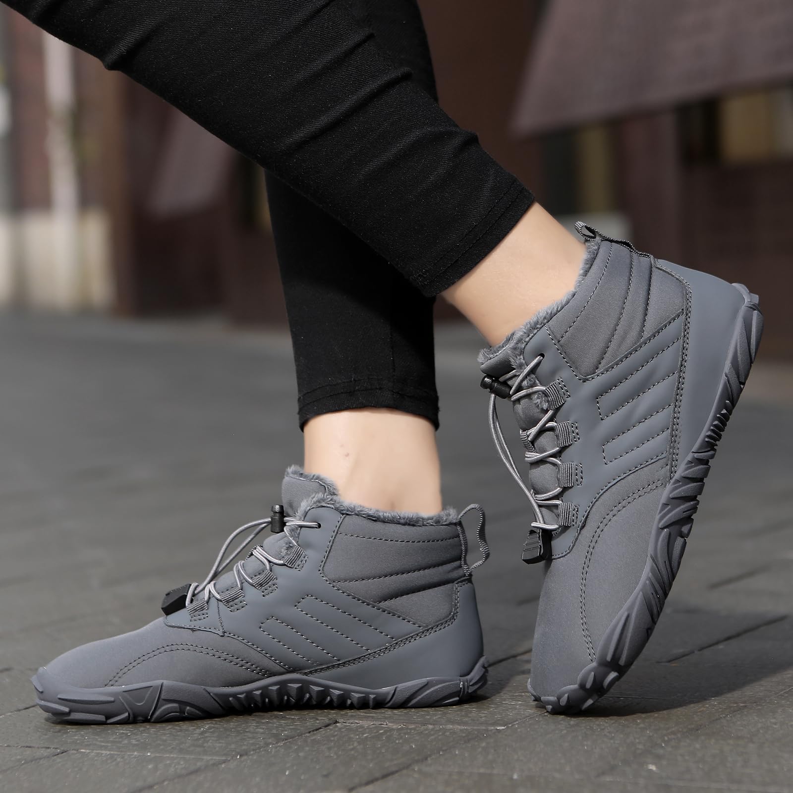 **Barefoot Minimalist Hiking Boots for Men & Women - Zero Drop Sole, Wide Toe Box, Waterproof Winter Boots - Warm & Comfortable for Outdoor Trekking & Trail Adventures**
