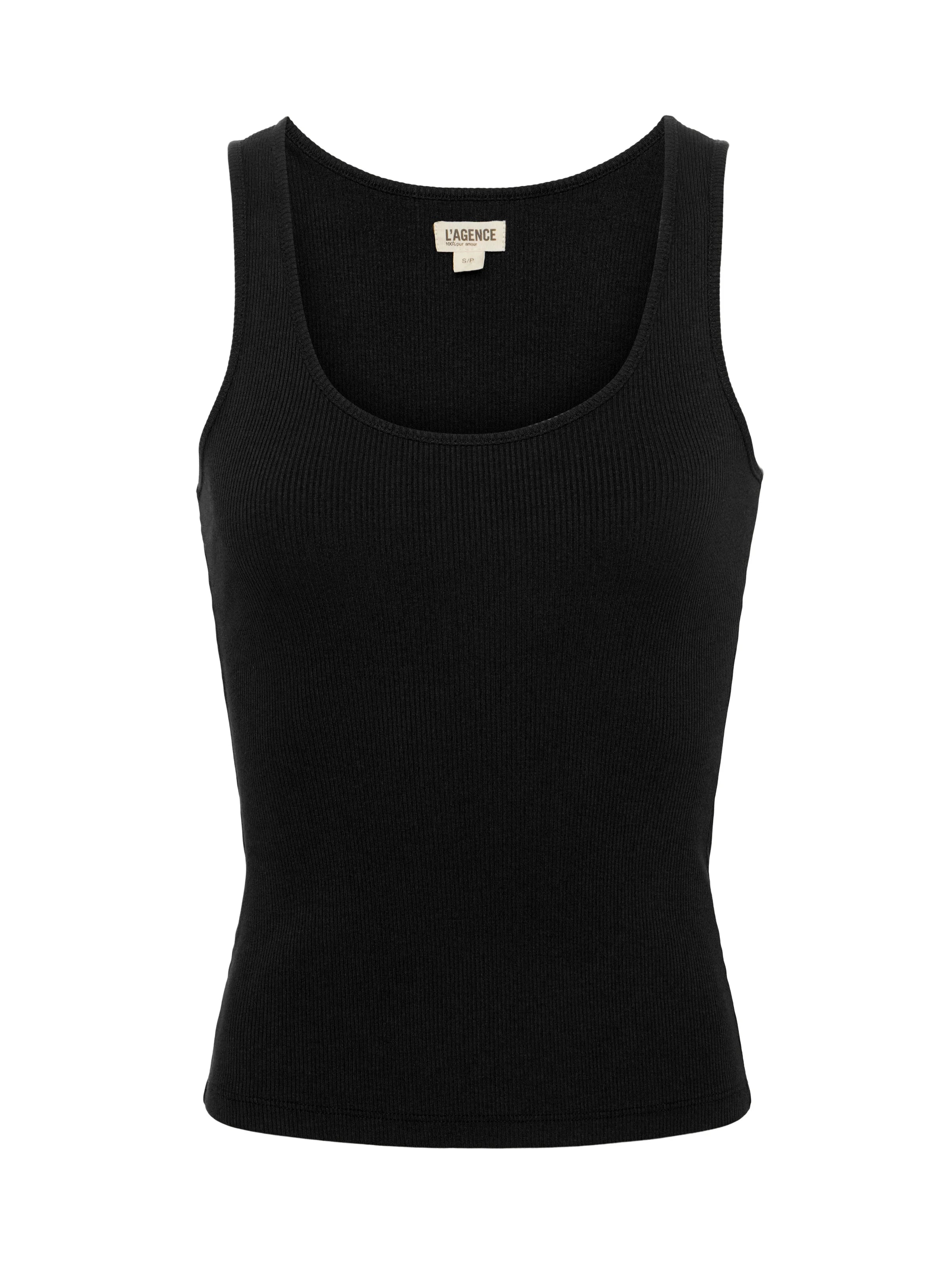 Adira Scoop Neck Tank Top for Women - Soft Stretch Casual Sleeveless Shirt in Black | Perfect for Layering, Workout, and Everyday Wear