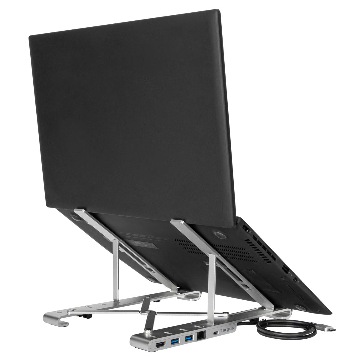 Ergonomic Portable Laptop Stand with USB Hub - Adjustable Height for MacBook, Dell, HP - Perfect for Home Office, Coffee Shops & Coworking Spaces