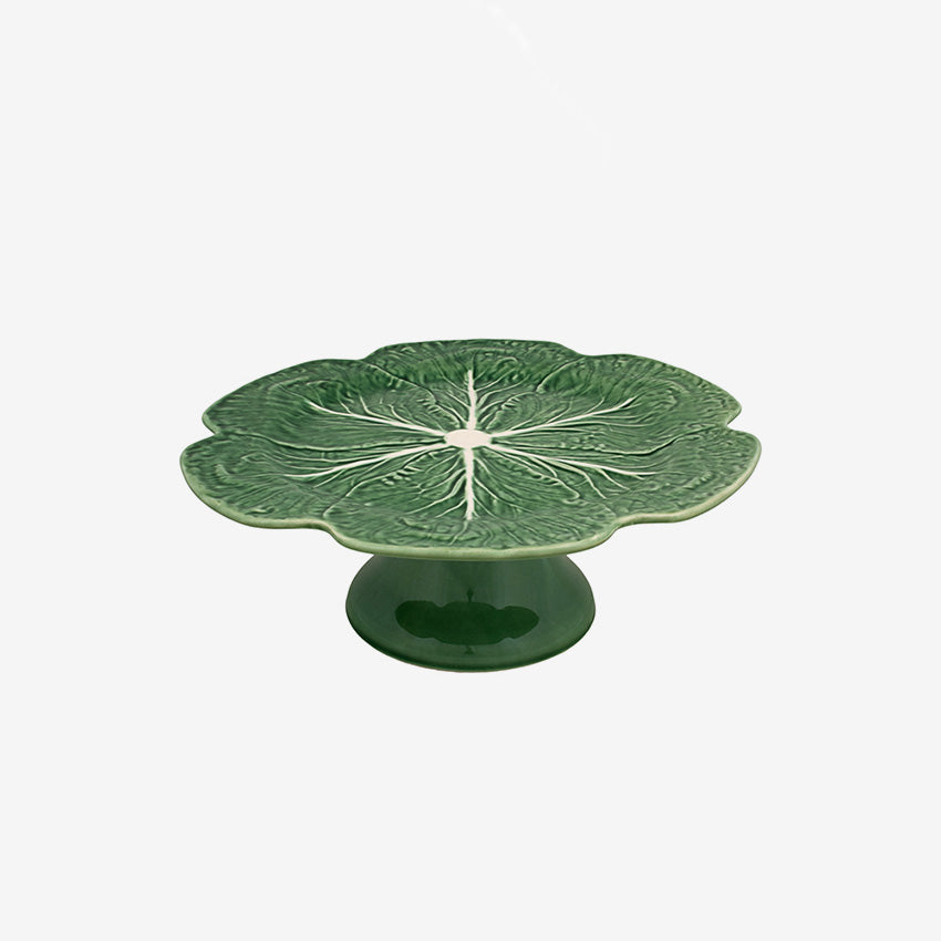 Bordallo Pinheiro Cabbage Cake Stand - Elegant Ceramic Dessert Plate for Wedding, Birthday, and Tea Party Serving - Perfect for Displaying Cakes, Pastries, and Treats