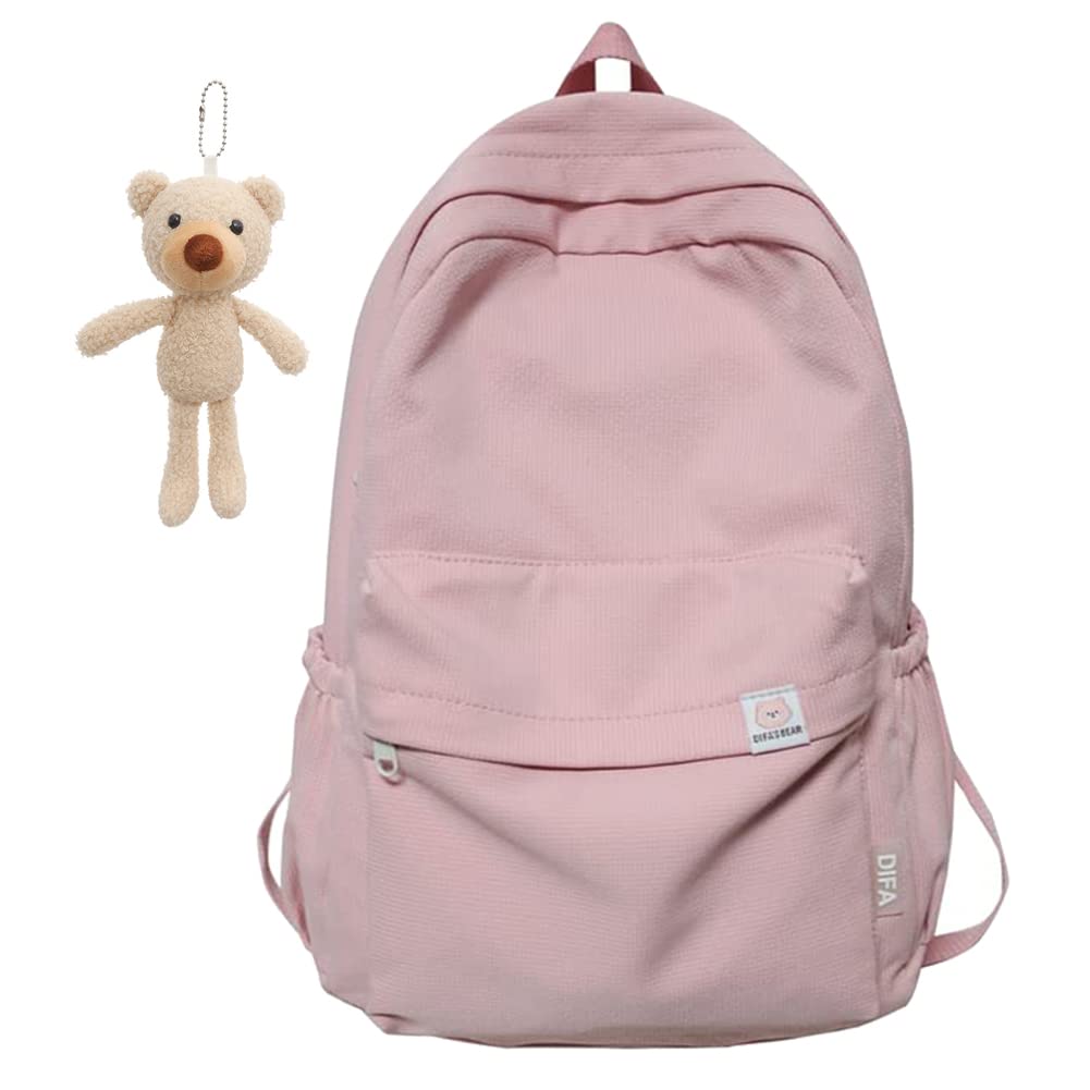 Cute Kawaii Aesthetic Backpack for Teen Girls - Pink School Bag with Laptop Compartment | Perfect for High School, College, Travel & Everyday Use