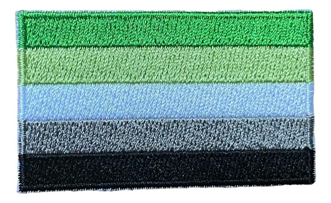LGBTQ Pride Iron On Patch - 2.5 x 1.5 Inch Aromantic Flag Sewing Embellishment for Jackets, Backpacks, Bags & Home Decor | Perfect for DIY Crafts, Pride Events & Gifts