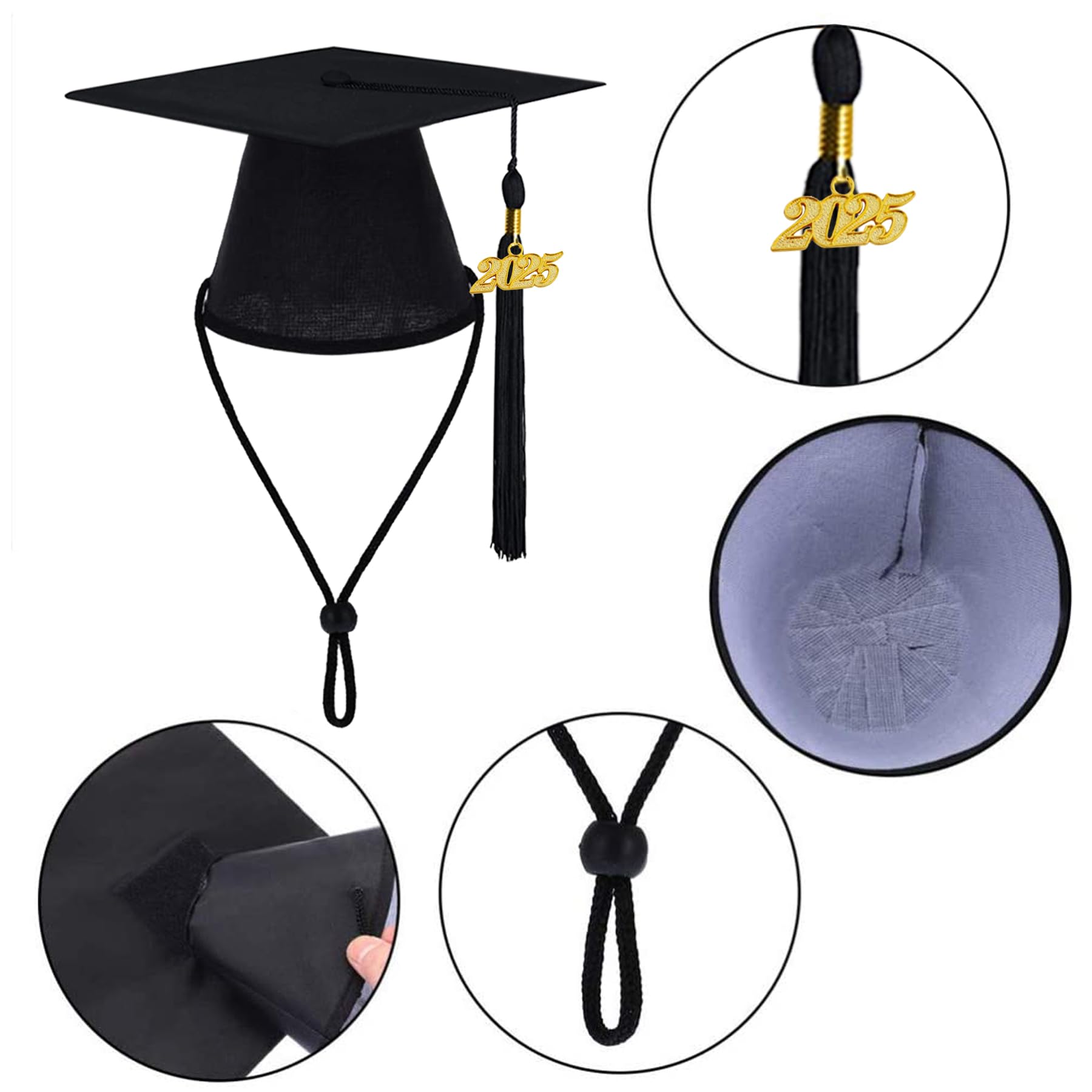 2025 Dog Graduation Cap & Bandana Set with Black Tassel - Pet Graduation Outfit for Small Medium Large Dogs - Perfect for Graduation Ceremonies, Photo Shoots & Gift Giving
