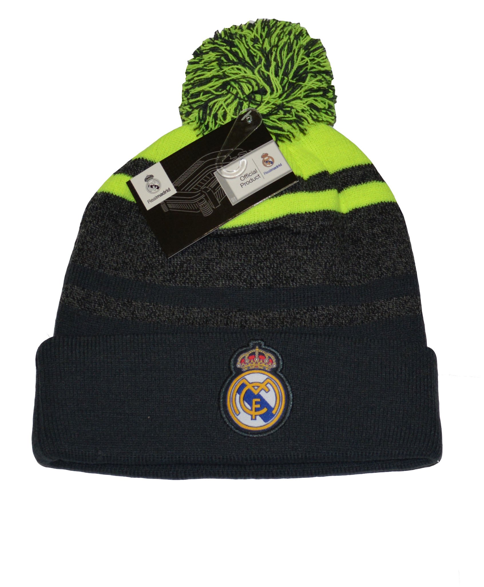Real Madrid Beanie Skull Cap - Neon Blue Winter Hat for Men & Women | Official Football Team Merchandise | Perfect for Cold Weather, Soccer Games & Fan Gifts