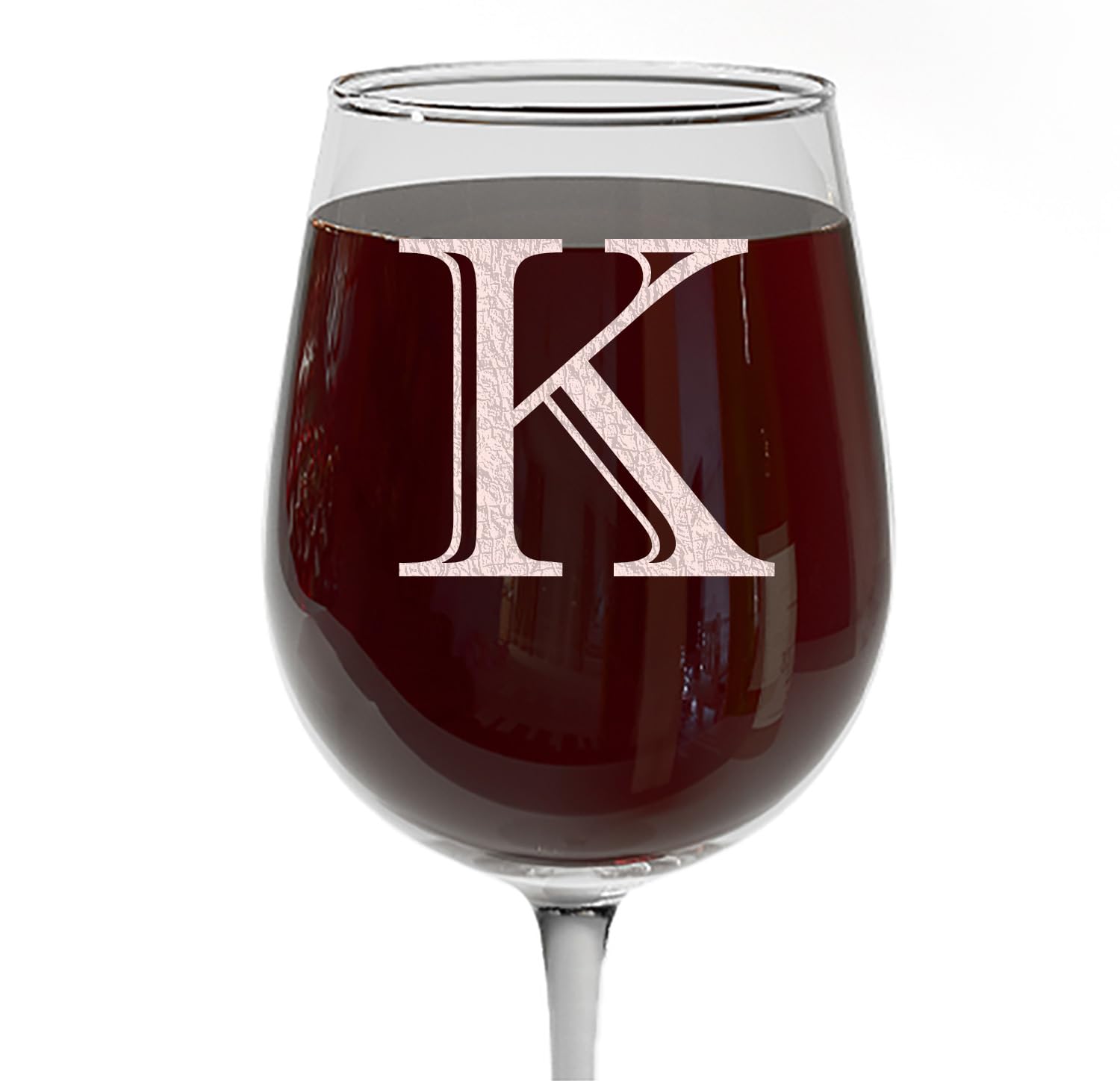 Personalized Monogram 16oz Stemmed Wine Glass - Custom Engraved Letter K (A-Z Available) - Elegant Wedding Gift for Women, Wine Lovers, Mom & Sister - Perfect for Anniversary, Bridal Shower & Romantic Dinners