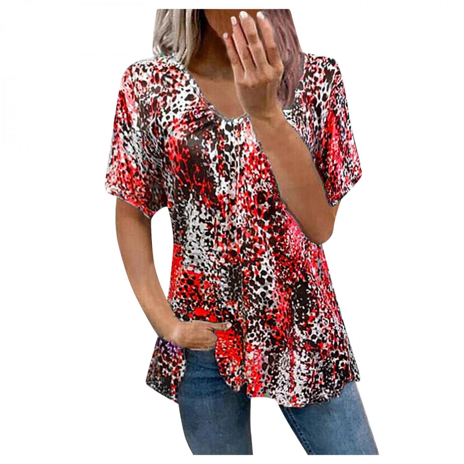 Sexy V Neck Cold Shoulder T-Shirts for Women - Fashion Zipper Blouses for Casual Wear & Night Out