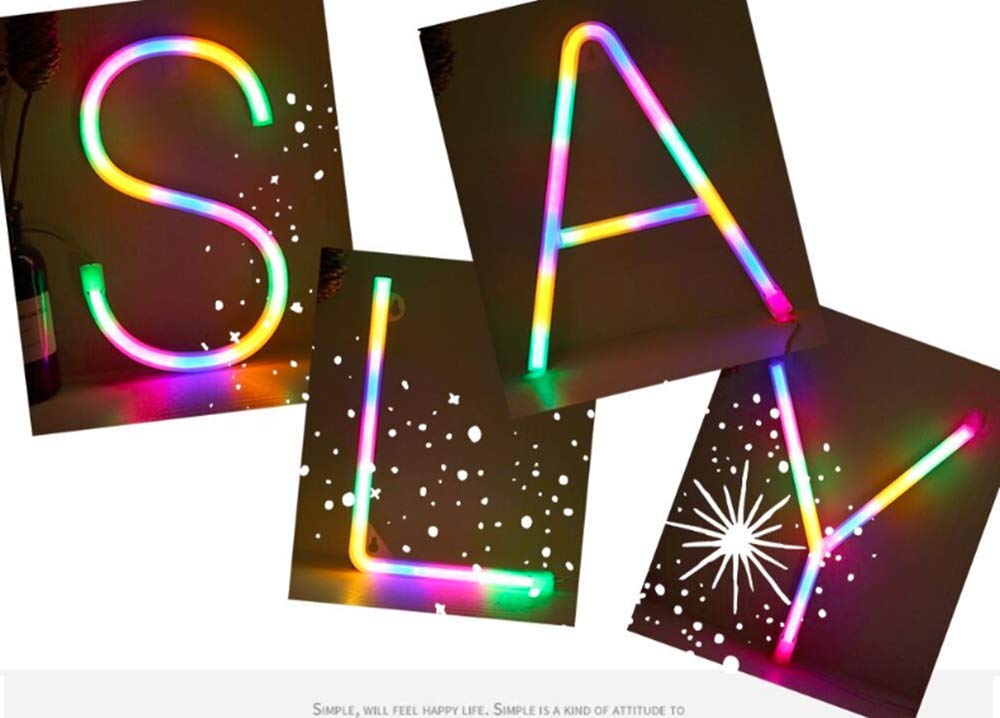 LED Neon Letter Lights - Battery Powered Wall Decor Night Light for Kids Bedroom & Home Decor | Perfect for Nursery, Dorm Room & Party Decoration