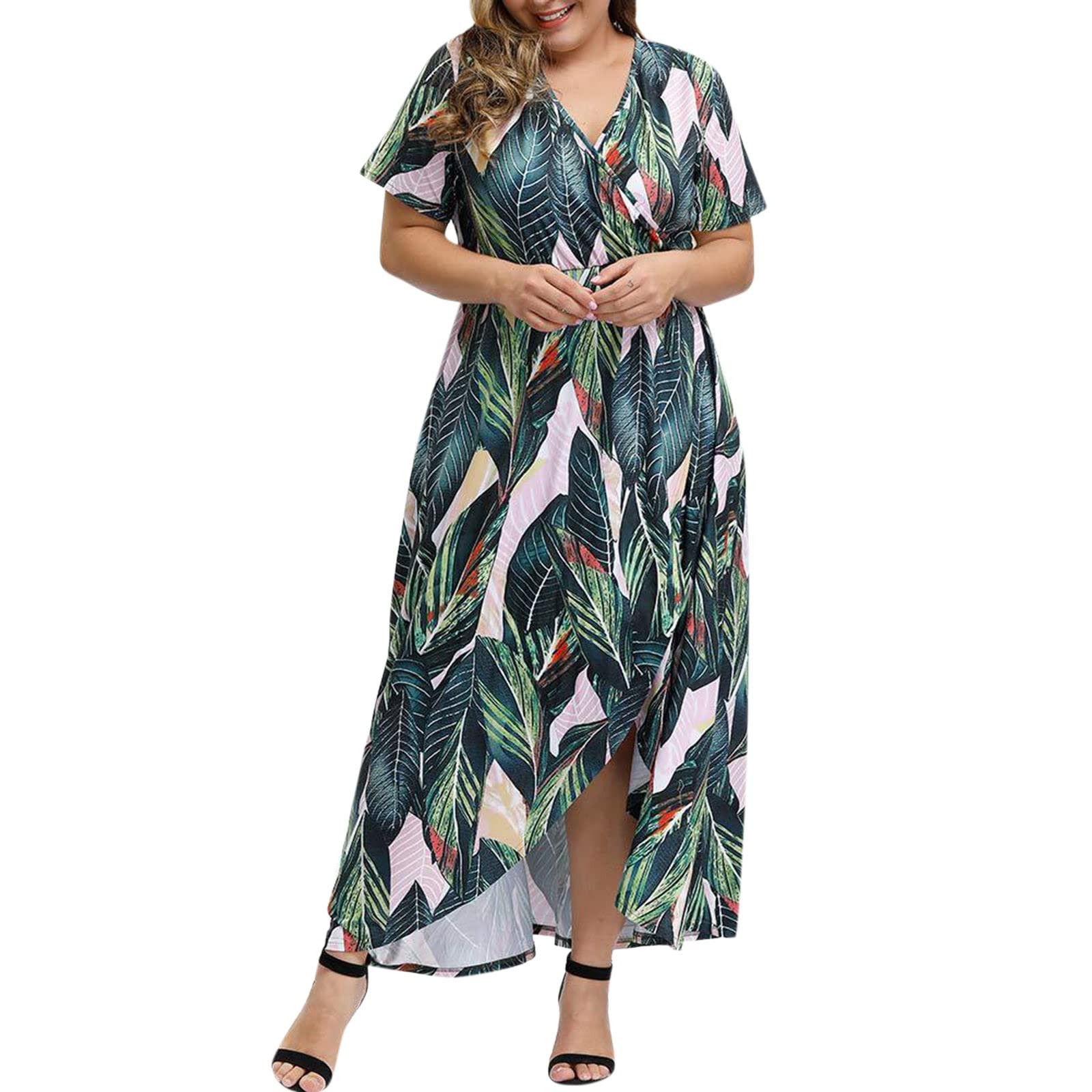 Women's Floral Summer Maxi Dress - A-Line Bohemian Print Long Dress for Casual Wear | Perfect for Beach Vacations, Music Festivals & Boho Chic Outfits