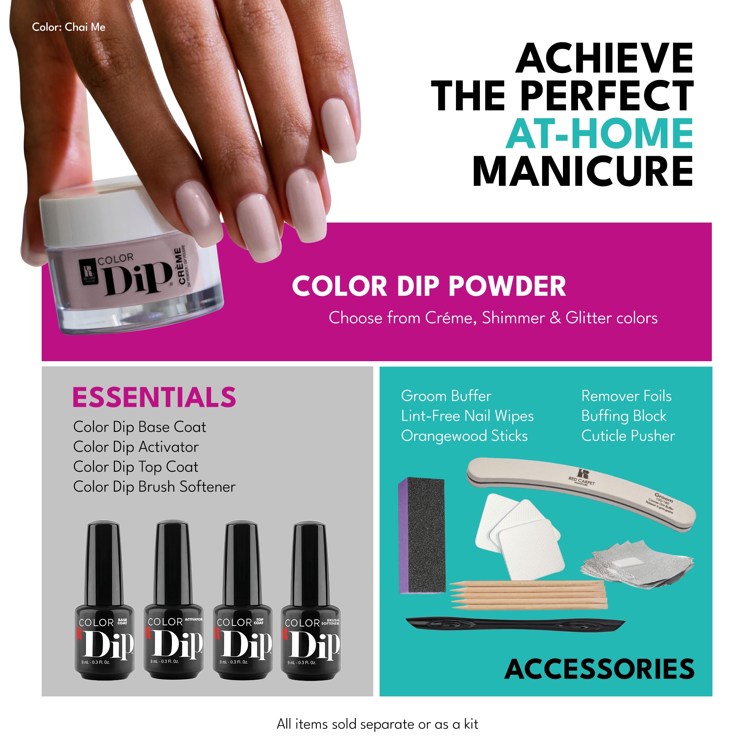 RC Red Carpet Manicure Color Dip - Long Lasting Purple Dip Powder Nail Kit for Salon Quality Manicures at Home | Perfect for Parties, Weddings & Special Occasions