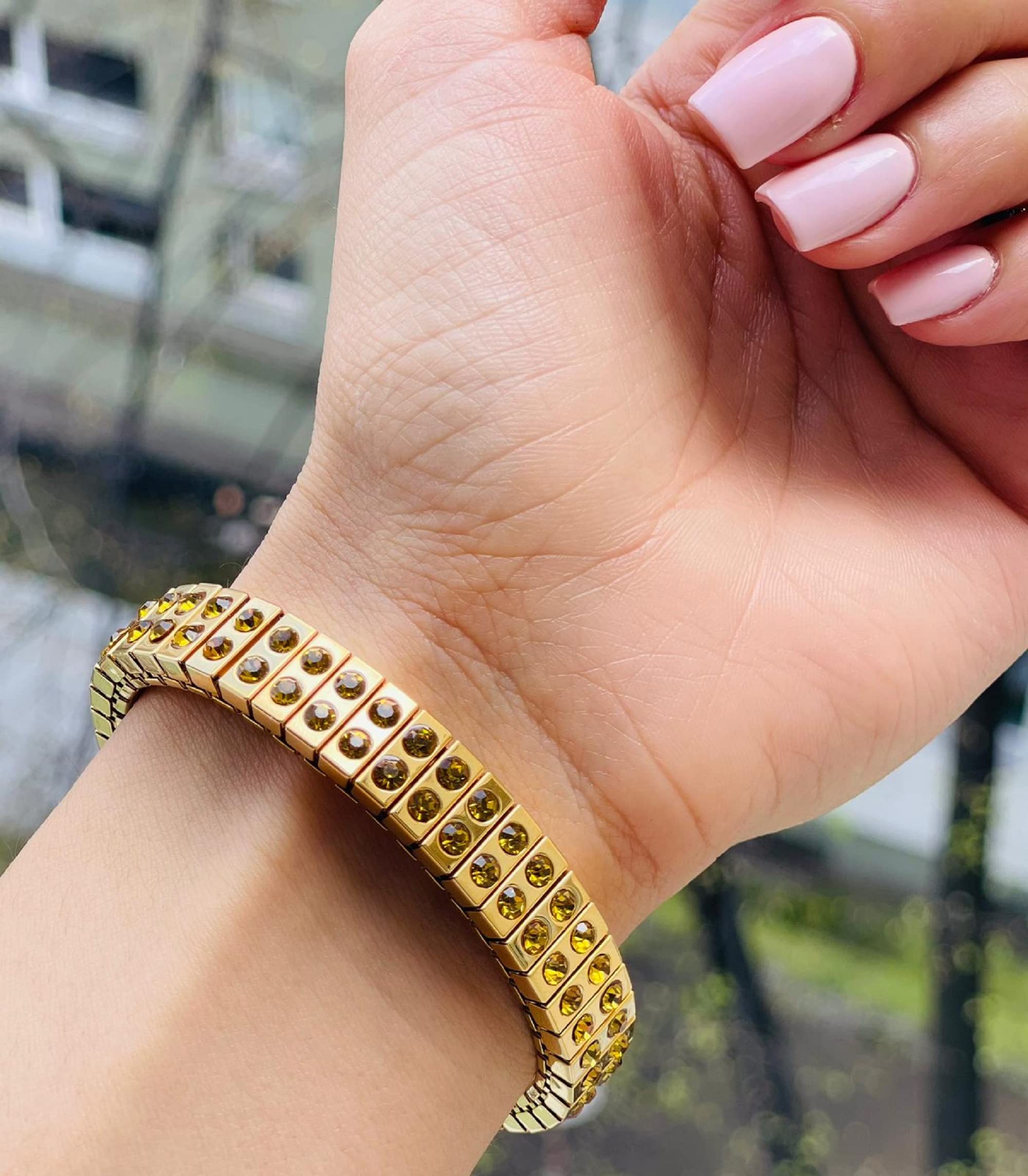 2ct Luxury Citrine Gemstone Bracelet - 96 Handset Yellow Gem Graduation Gift for Best Friend, Girlfriend, Her Birthday | Perfect for Special Occasions, Parties & Celebrations