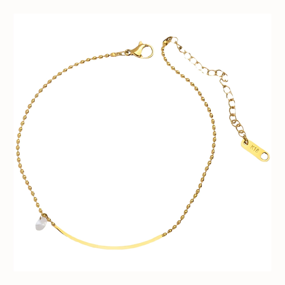 Elegant Titanium Steel Rhinestone Anklet Bracelet for Women | TB6445 | Perfect for Beach, Party & Everyday Wear