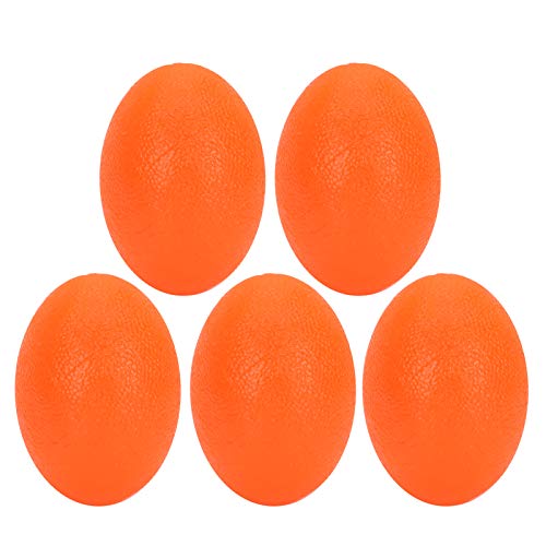 5pcs Silicone Hand Stress Balls - Hand Therapy & Grip Strengthener for Wrist Exercise, Strength Training & Massage (Orange, 20° Firmness) - Perfect for Office Stress Relief, Physical Therapy & Fitness Recovery