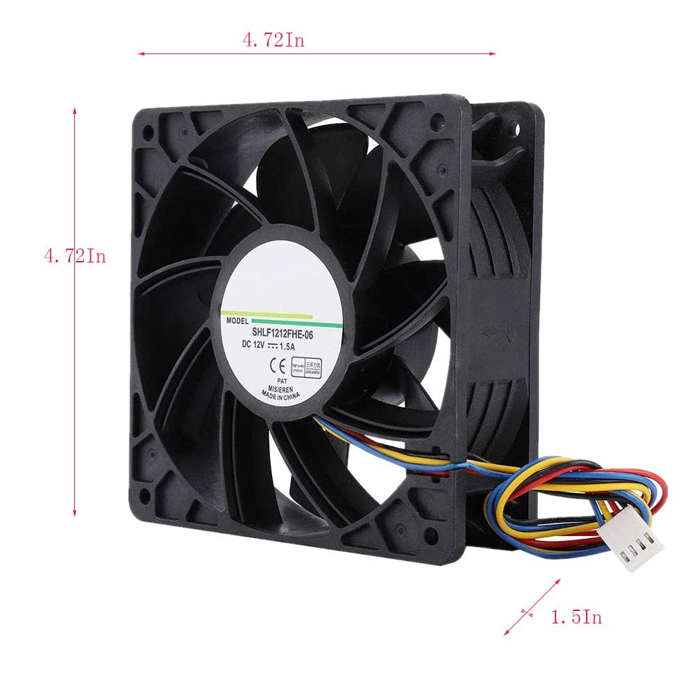 4-Pin Premium Quiet Cooling Fan 120mm - 12V 1.5A Ball Bearing DC Fan with PWM Control - 4500 RPM High Speed, 200CFM Airflow - Ideal for PC Cooling, Gaming Rigs, Servers & Electronics